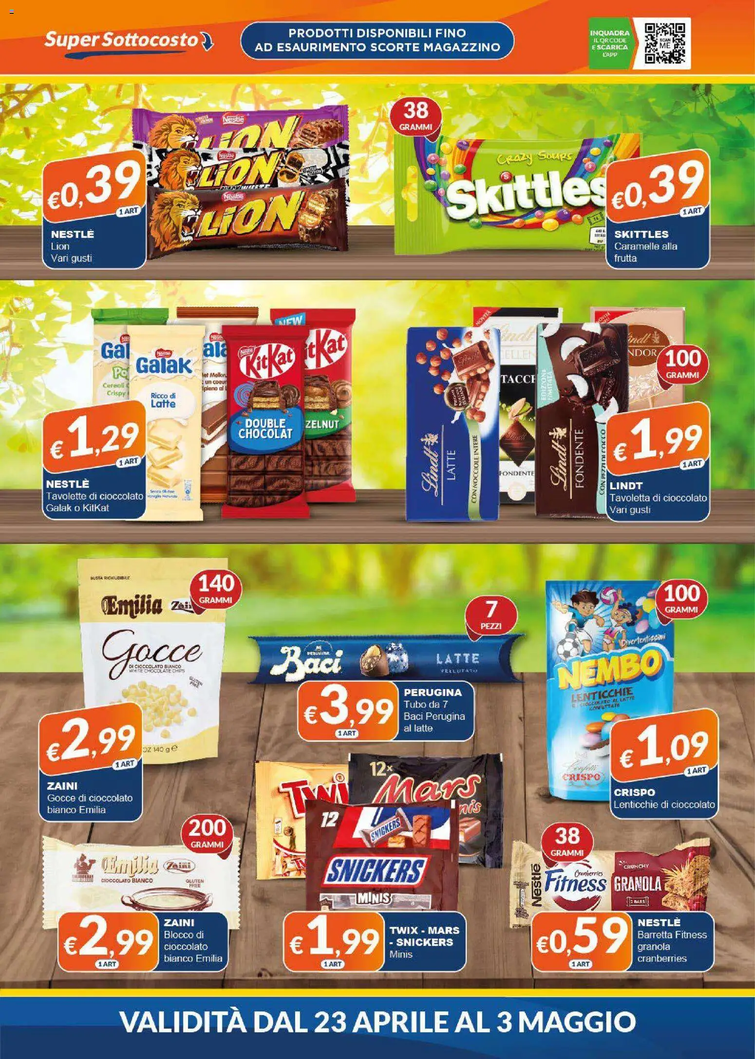 Volantino Mister Risparmio del 23.04.2026 | Pagina: 6 | Prodotti: Caramelle, Cereali, Nocciole, Barretta
