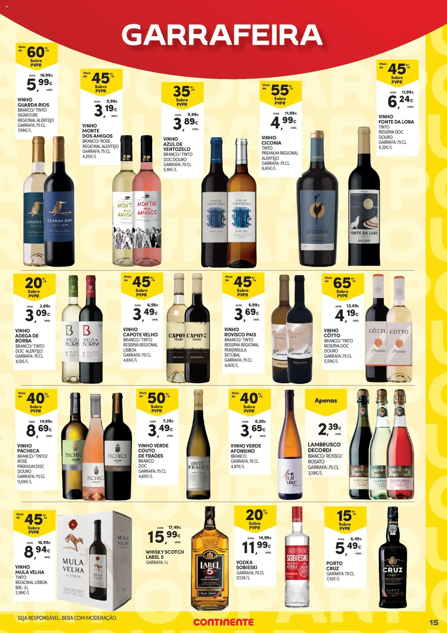 Continente - Açores Poupança para todos │ válido de 06.04.2026 | Página: 15 | Produtos: Whisky, Banco, Vinho, Vodka
