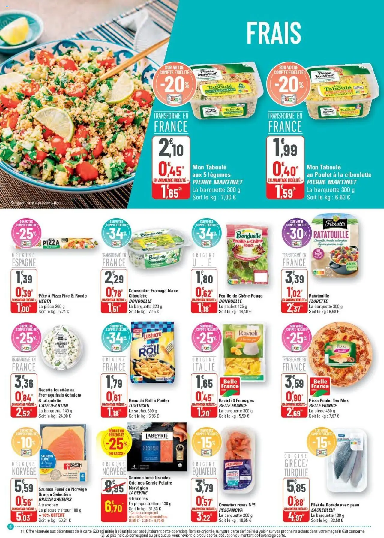  | Page: 7 | Produits: Concombre, Fromage blanc, Saumon, Fromage frais