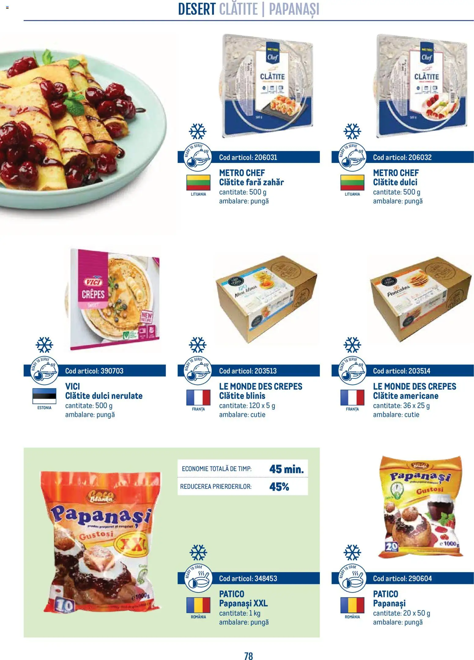 Noul catalog Metro – valabil de la 21.04.2026 | Pagină: 78 | Produse: Pungă, Cutie, Clătite, Zahăr