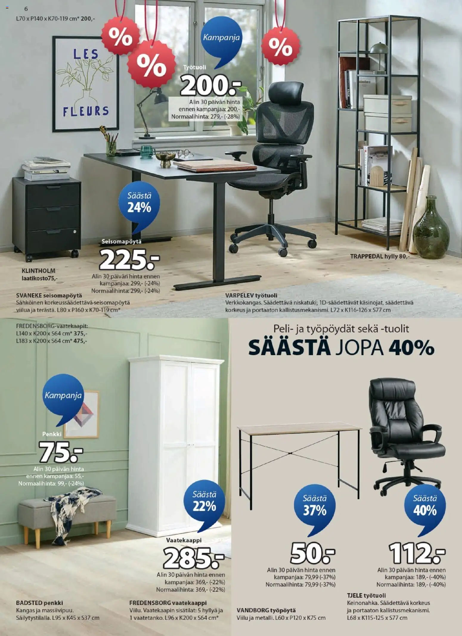 JYSK tarjoukset – voimassa 25.12.2025 alkaen | Sivu: 6 | Tuotteet: Vaatekaappi, Hylly, Työpöytä, Peli