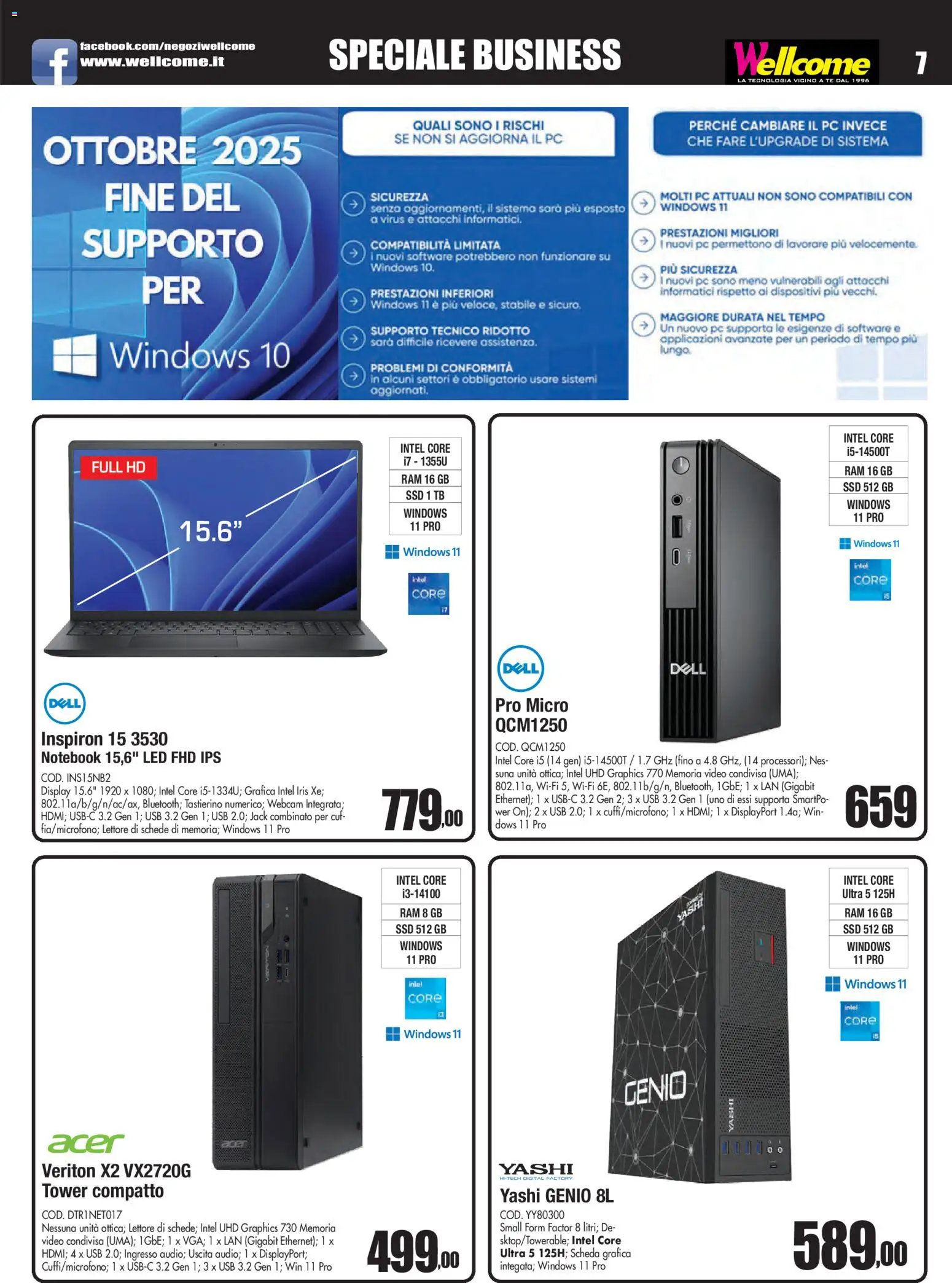 Volantino Wellcome del 06.11.2025 | Pagina: 7 | Prodotti: Webcam, Notebook, Tè, PC