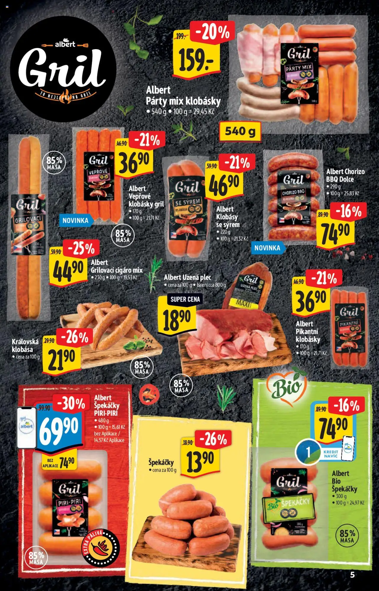 Albert katalog - Hypermarket od 04.06.2025 | Strana: 5 | Produkty: Klobása, Klobásy, Klobásky, Chorizo