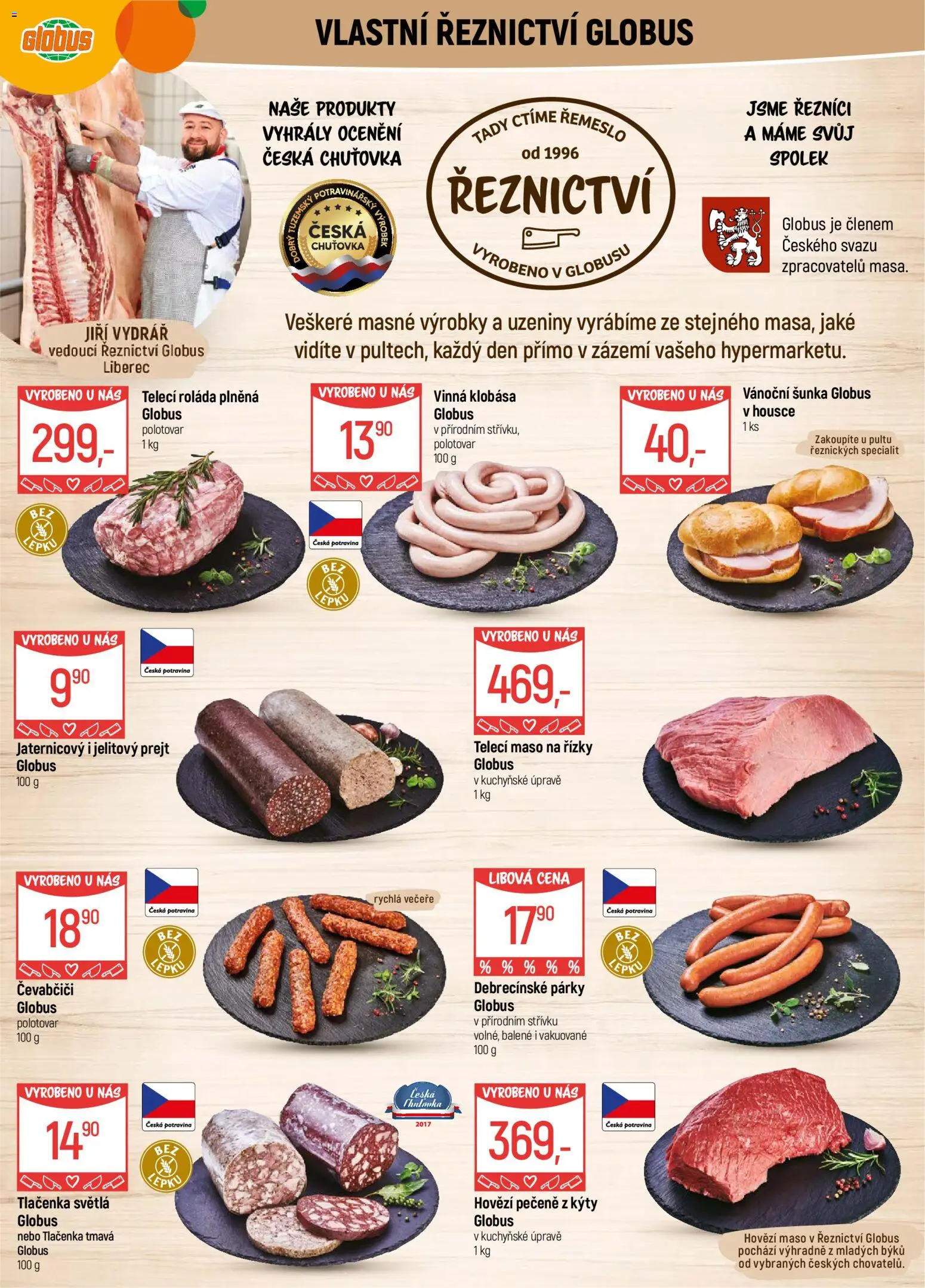 Globus leták - Liberec od 03.12.2025 | Strana: 5 | Produkty: Hovězí, Hovězí maso, Vinná klobása, Klobása