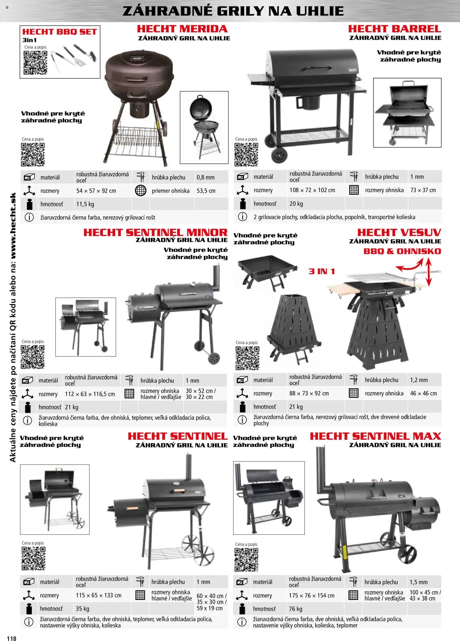 Nové Hecht akcie – leták je platný od 30.10.2025 | Strana: 118 | Produkty: Gril, Teplomer, Rošt