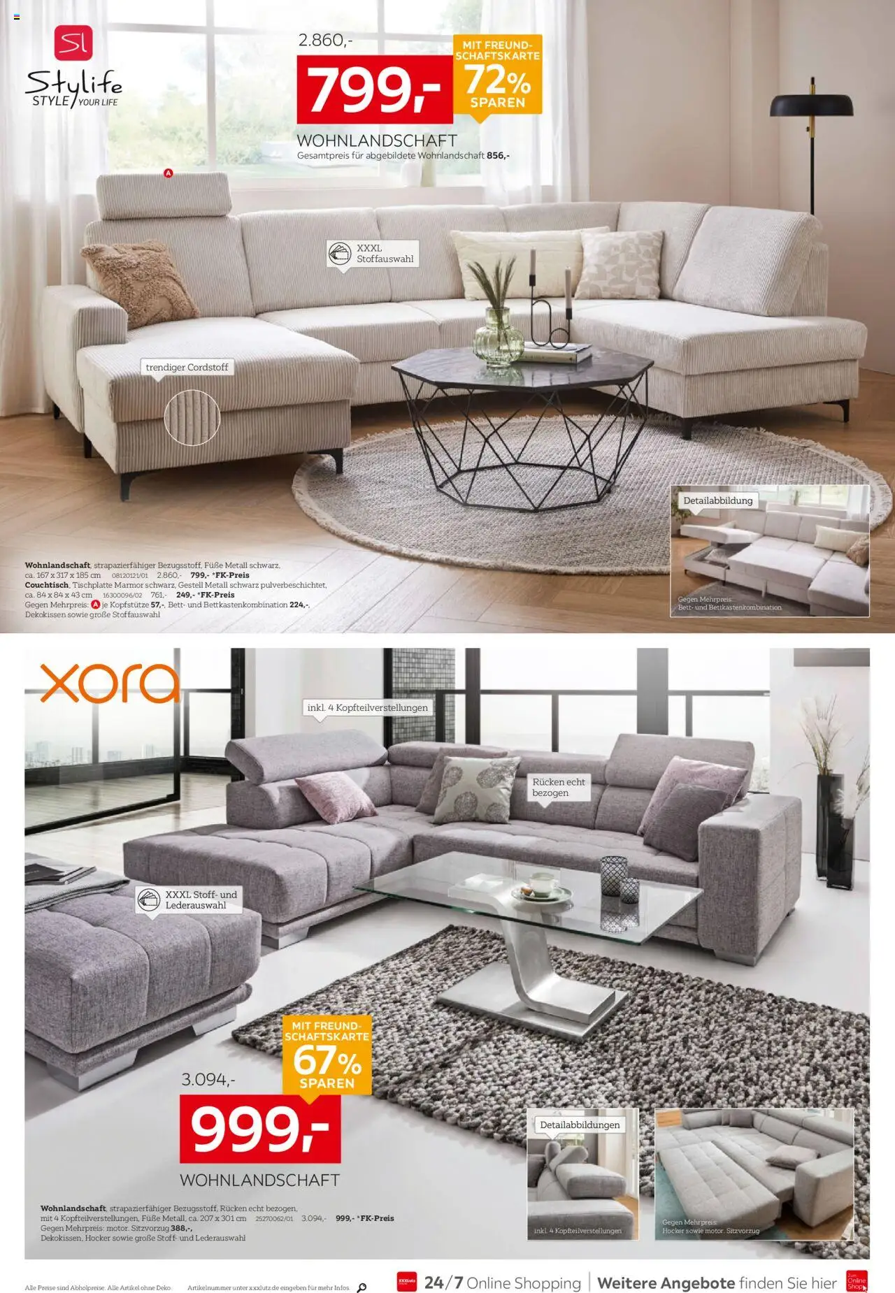 XXXL Lutz Prospekt 	 – gültig ab 29.09.2025 | Seite: 6 | Produkte: Wohnlandschaft, Hocker, Bett