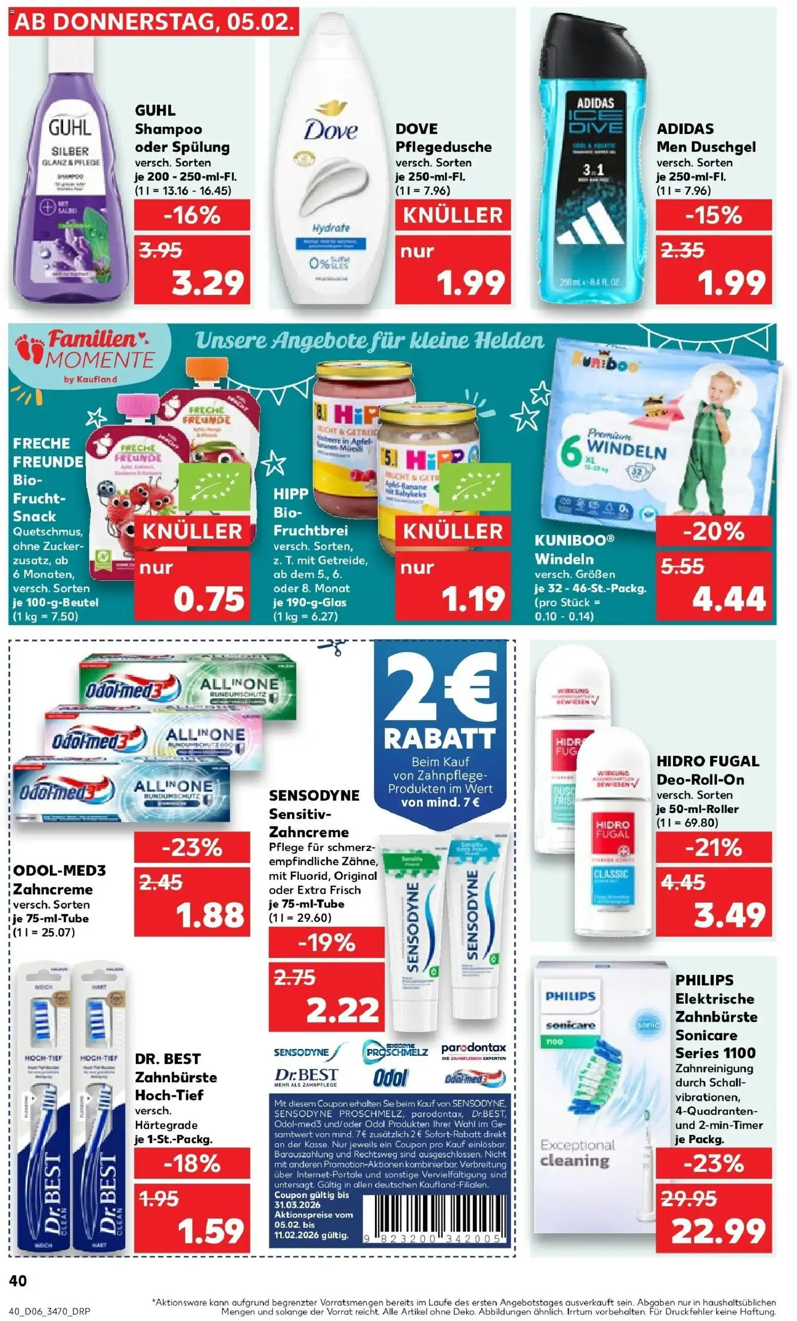 Kaufland prospekt Suhl	 – gültig ab 05.02.2026 | Seite: 40 | Produkte: Philips, Elektrische zahnbürste, Duschgel, Shower Gel