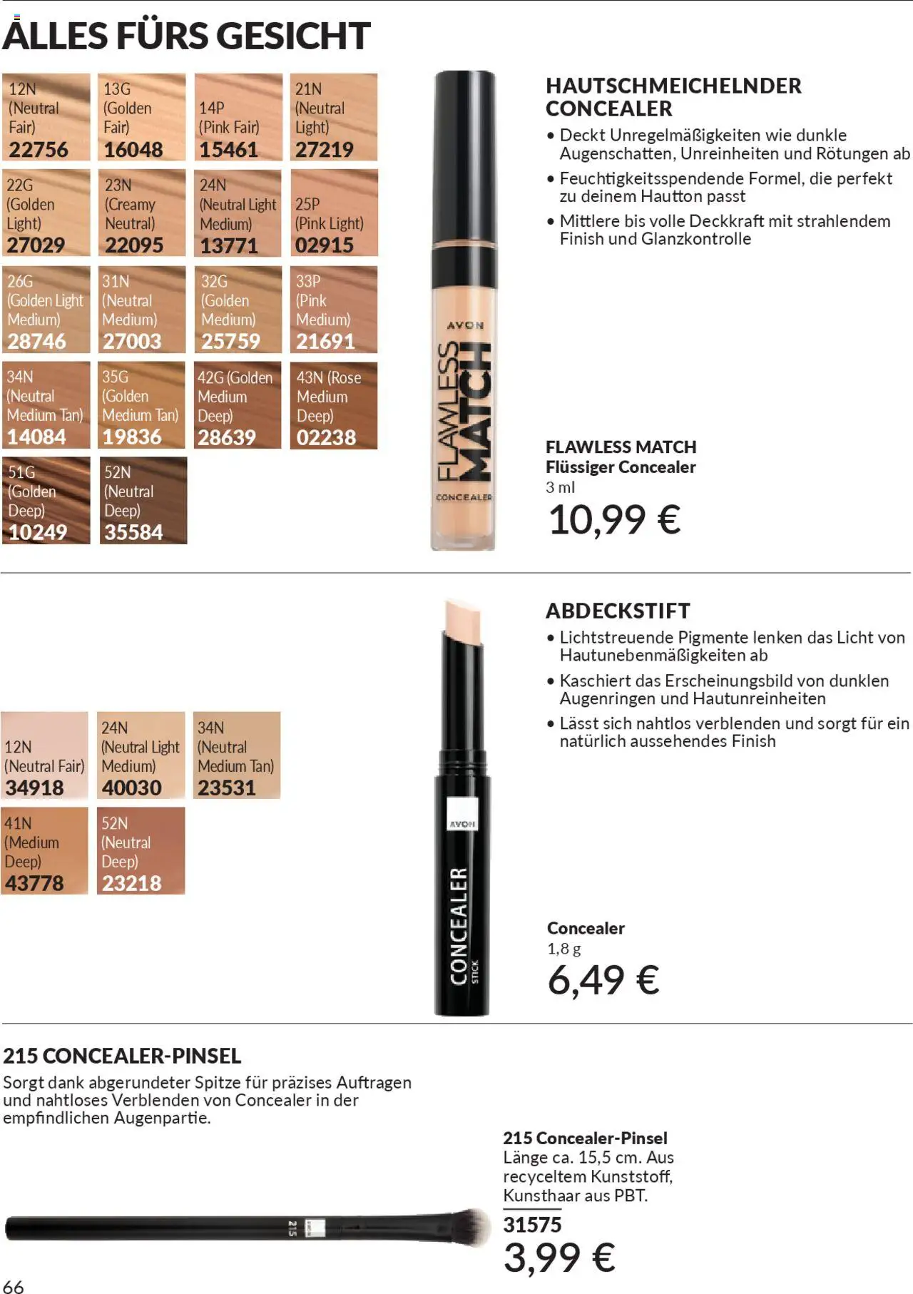 AVON Katalog Oktober 2025 – gültig ab 01.10.2025 | Seite: 68 | Produkte: Concealer, Finish, Concealerpinsel