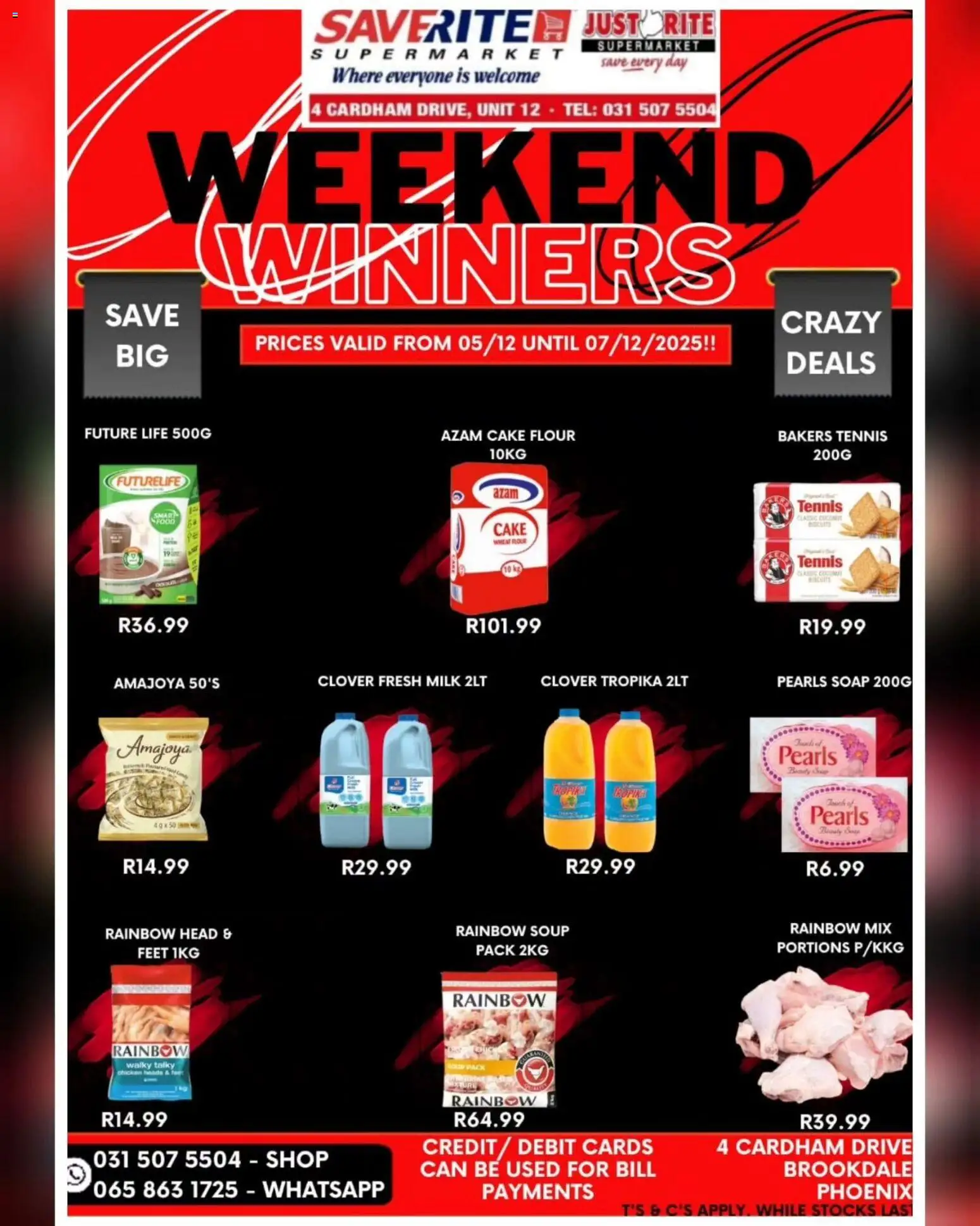 New Saverite catalogue – valid from 05.12.2025 | Page: 2 | Products: Cake, Milk, Chicken, Soap