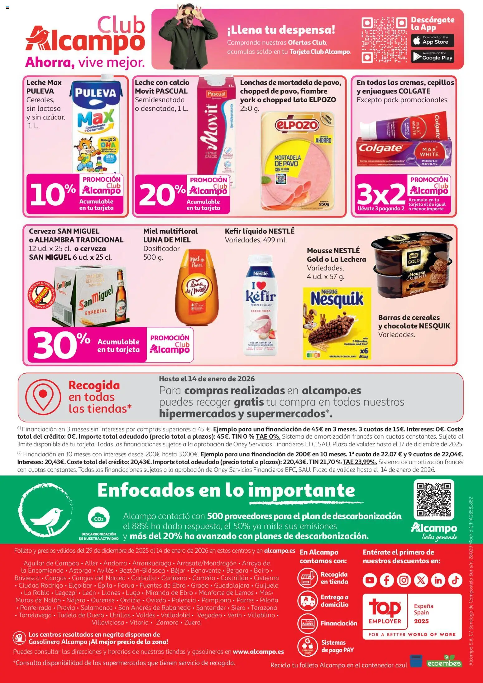 Alcampo - Supermercado Nacional │ válido desde el 29.12.2025 | Página: 8 | Productos: Δοχείο φοντί, Leche, Cerveza, Cereales