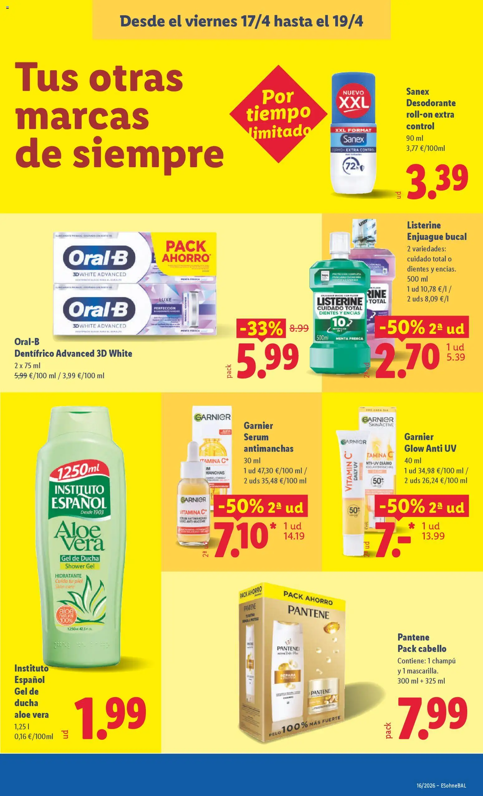 Lidl folleto │ válido desde el 13.04.2026 | Página: 39 | Productos: Champú, Desodorante, Enjuague bucal, Sérum