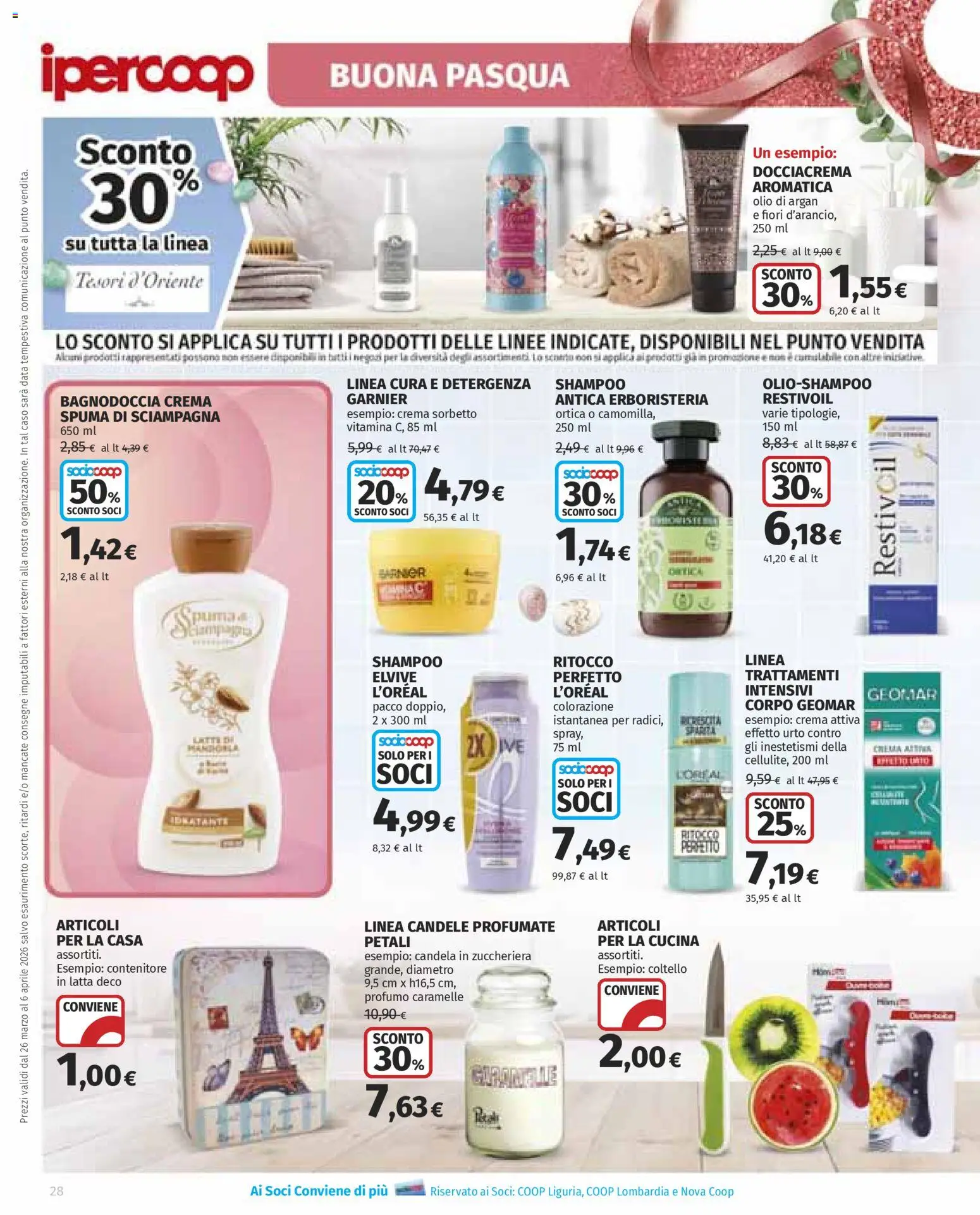 Volantino Ipercoop del 26.03.2026 | Pagina: 28 | Prodotti: Shampoo, Caramelle, Data, Profumo