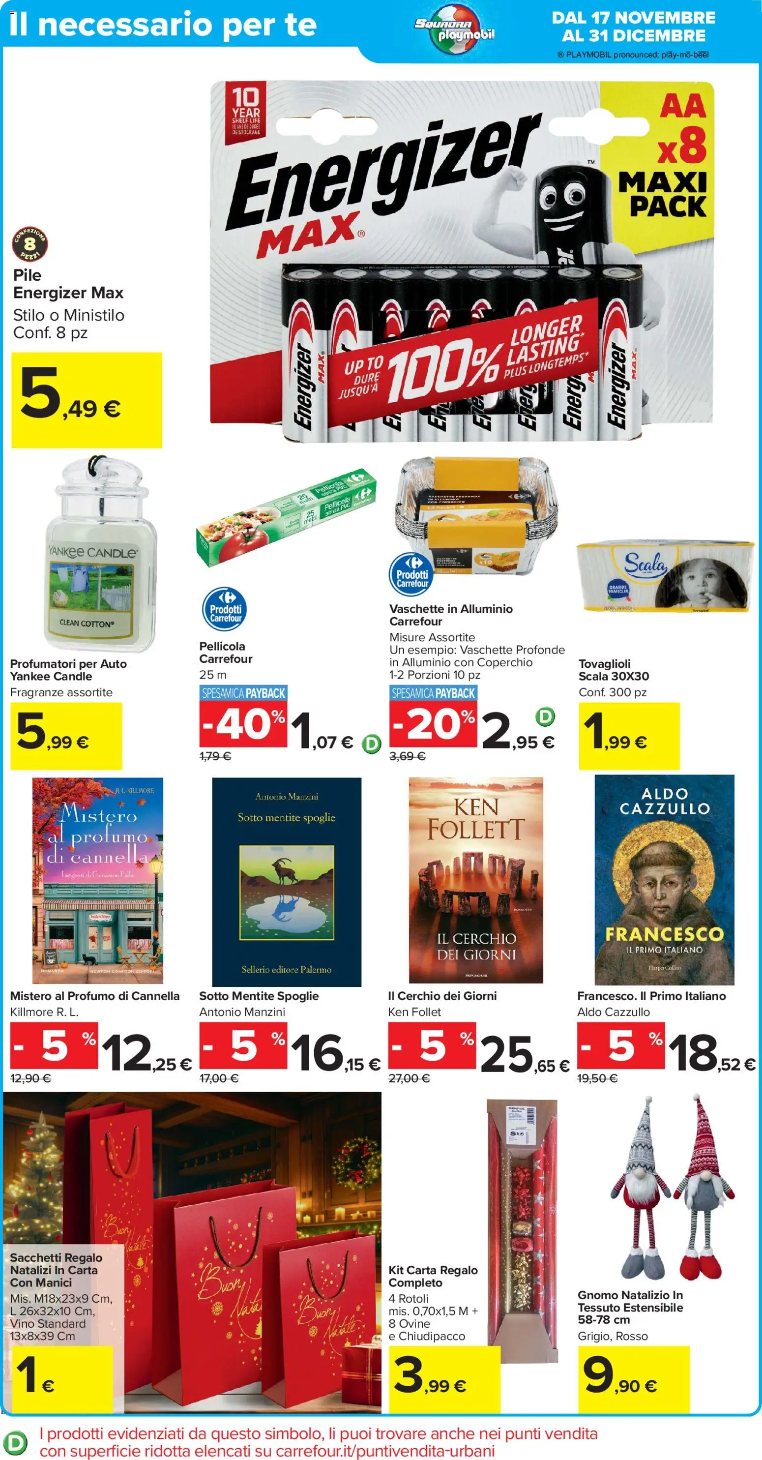 Volantino Carrefour del 17.11.2025 | Pagina: 20 | Prodotti: Vino, Scala, Pellicola, Profumo