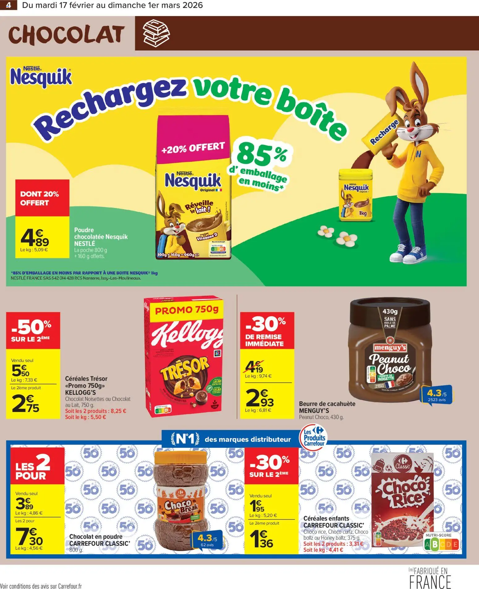 {H1} | Page: 6 | Produits: Noisette, Beurre de cacahuète, Chocolat en poudre, Beurre