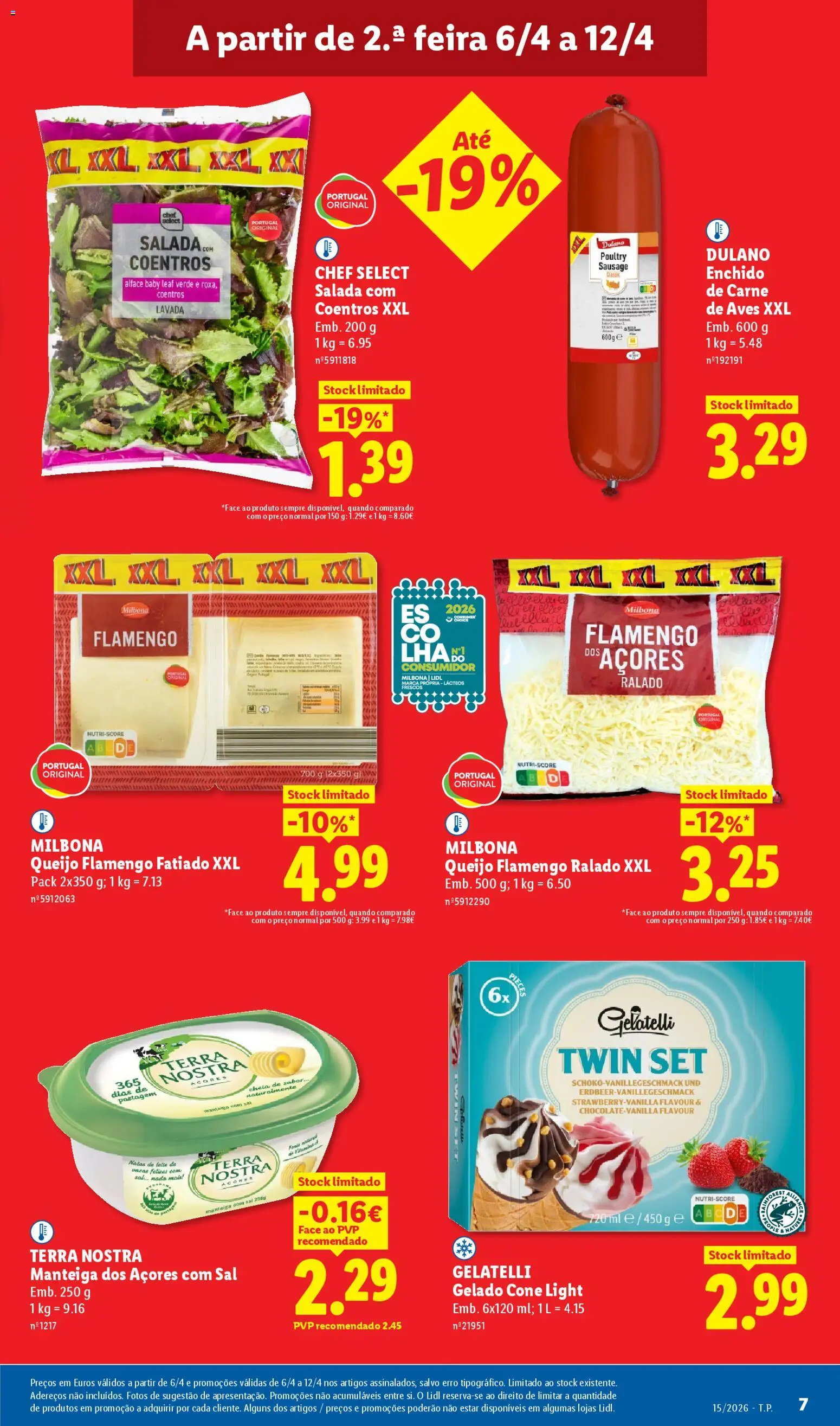 Lidl folheto │ válido de 06.04.2026 | Página: 7 | Produtos: Sal, Manteiga, Queijo, Carne