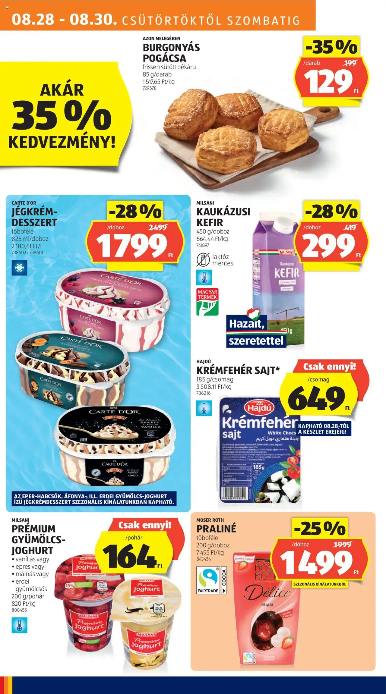 Aldi akciós ujság - amely érvényes a következő dátumtól: 28.08.2025 | Oldal: 10 | Termékek: Doboz, Praliné, Joghurt, Gyümölcsjoghurt