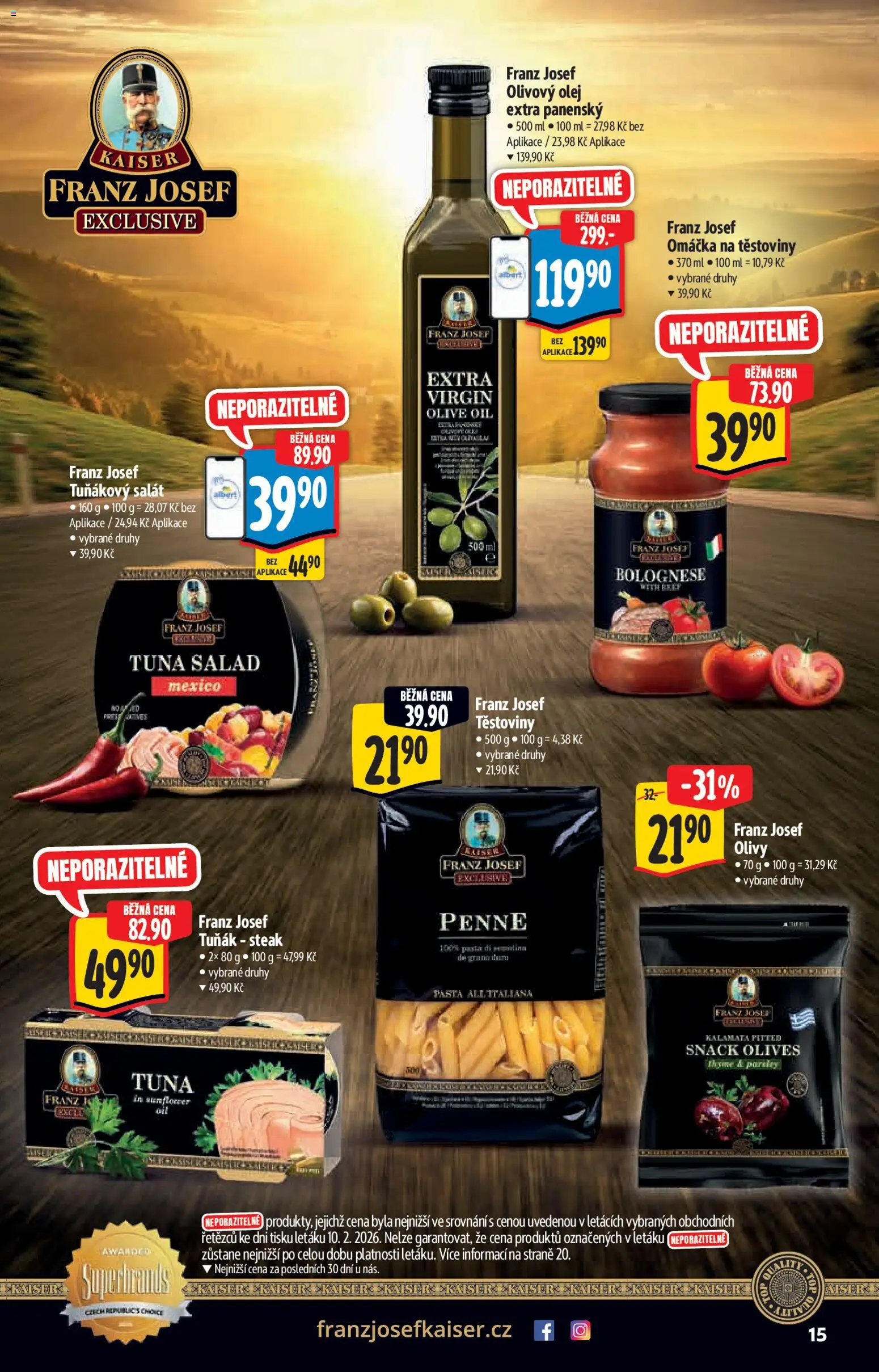 Albert katalog - Hypermarket od 18.02.2026 | Strana: 15 | Produkty: Tuňák, Olivový olej, Steak, Olivy