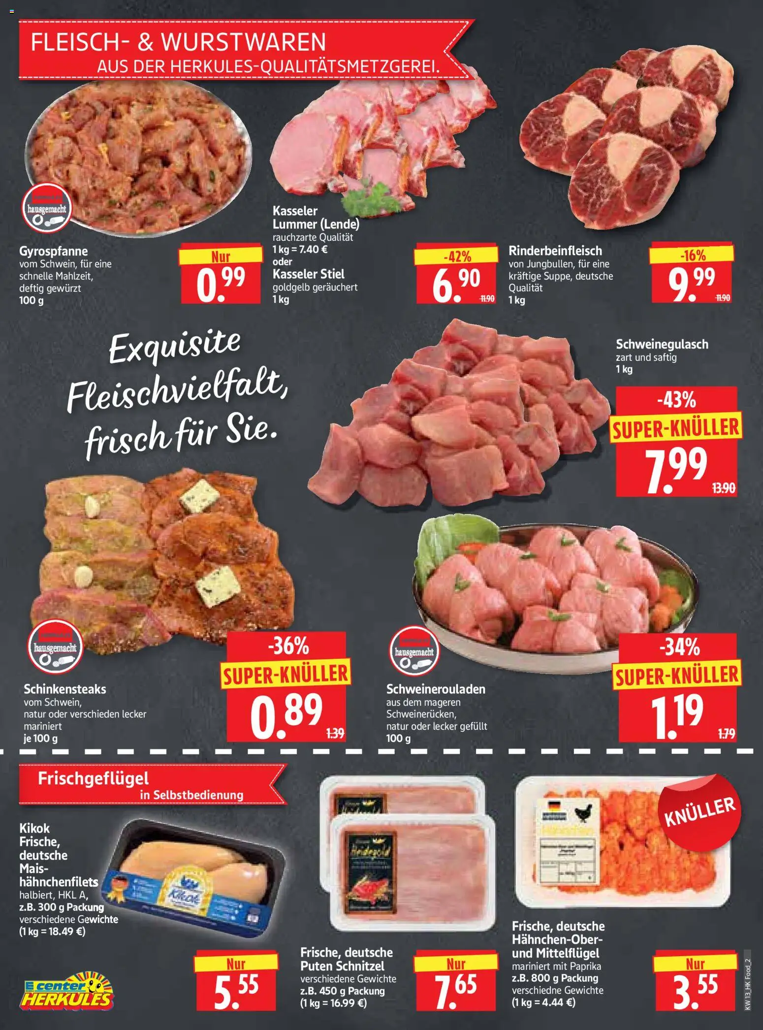 HERKULES Prospekt 	 – gültig ab 23.03.2026 | Seite: 2 | Produkte: Schweinegulasch, Schnitzel, Paprika, Fleisch