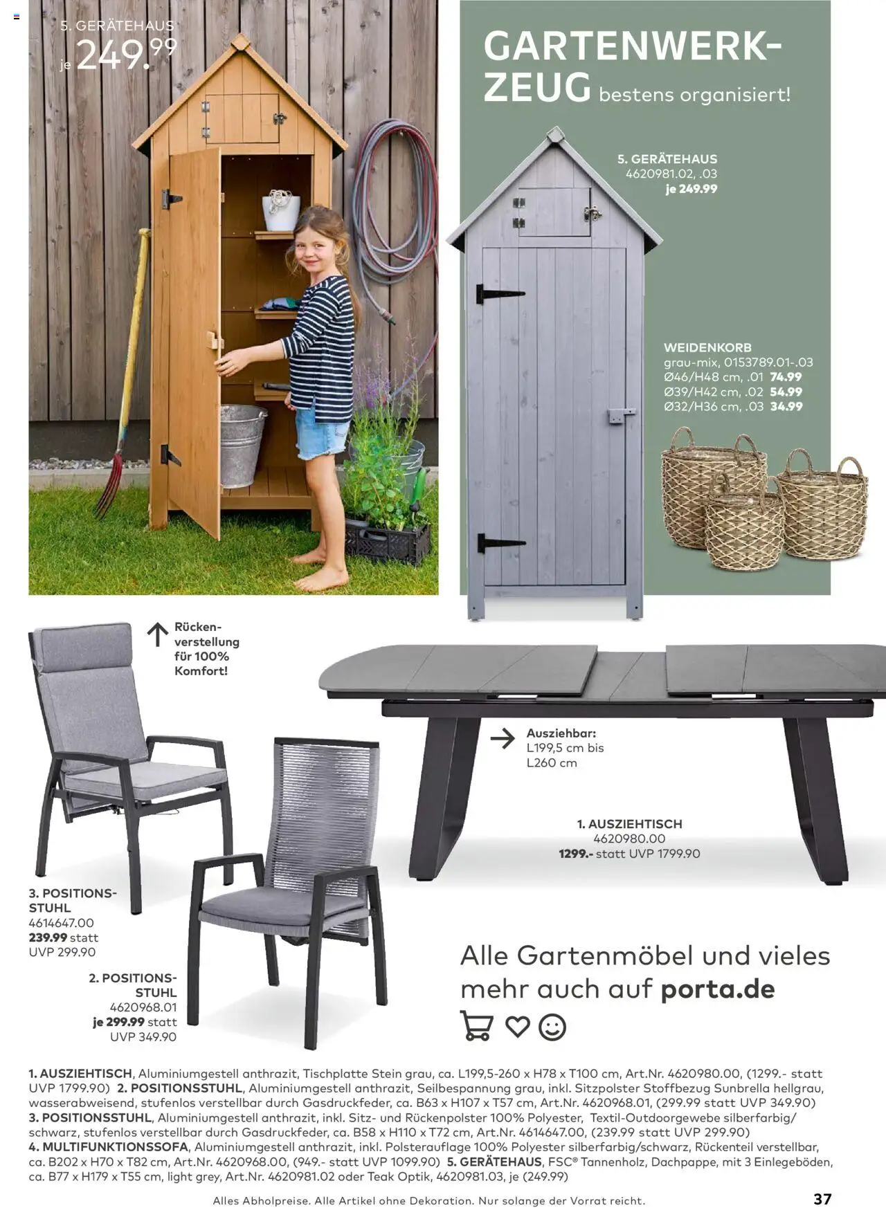 Porta! - Outdoor - Gartenmöbelkatalog 2025 - gültig ab dem 02.03.2025 | Seite: 37 | Produkte: Stuhl, Gartenmöbel