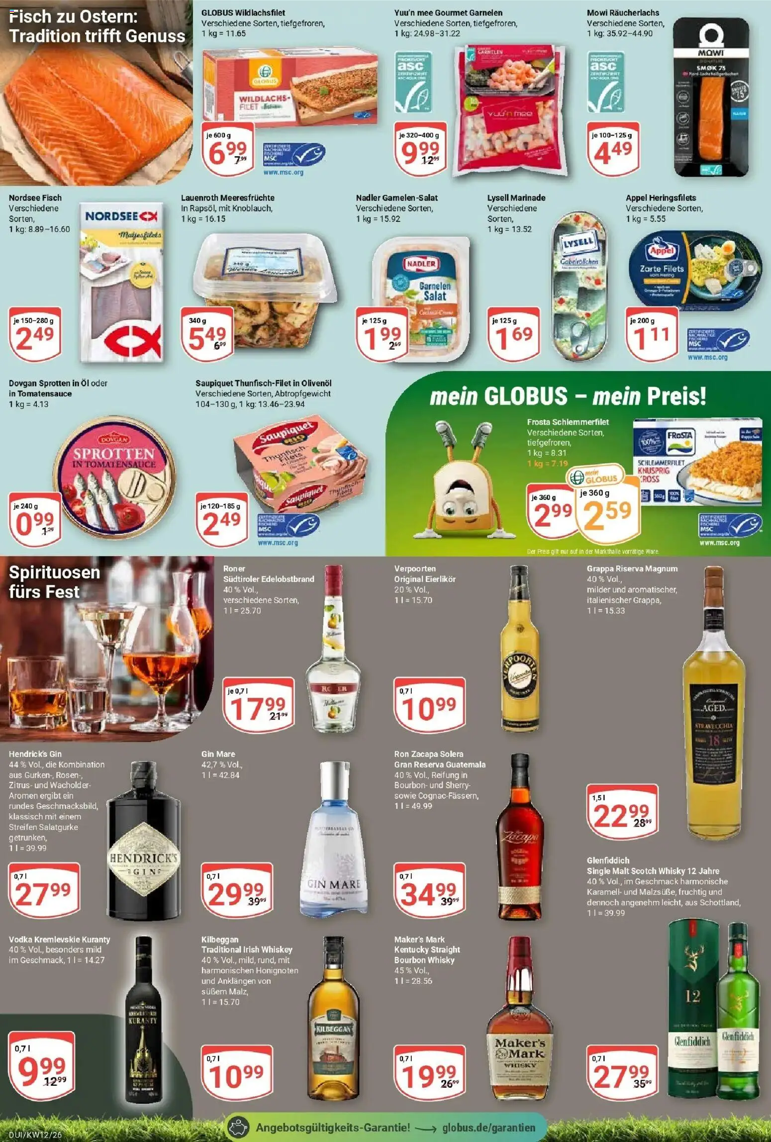 Globus prospekt Duisburg	 – gültig ab 15.03.2026 | Seite: 19 | Produkte: Olivenol, Meeresfrüchte, Vodka, Salat