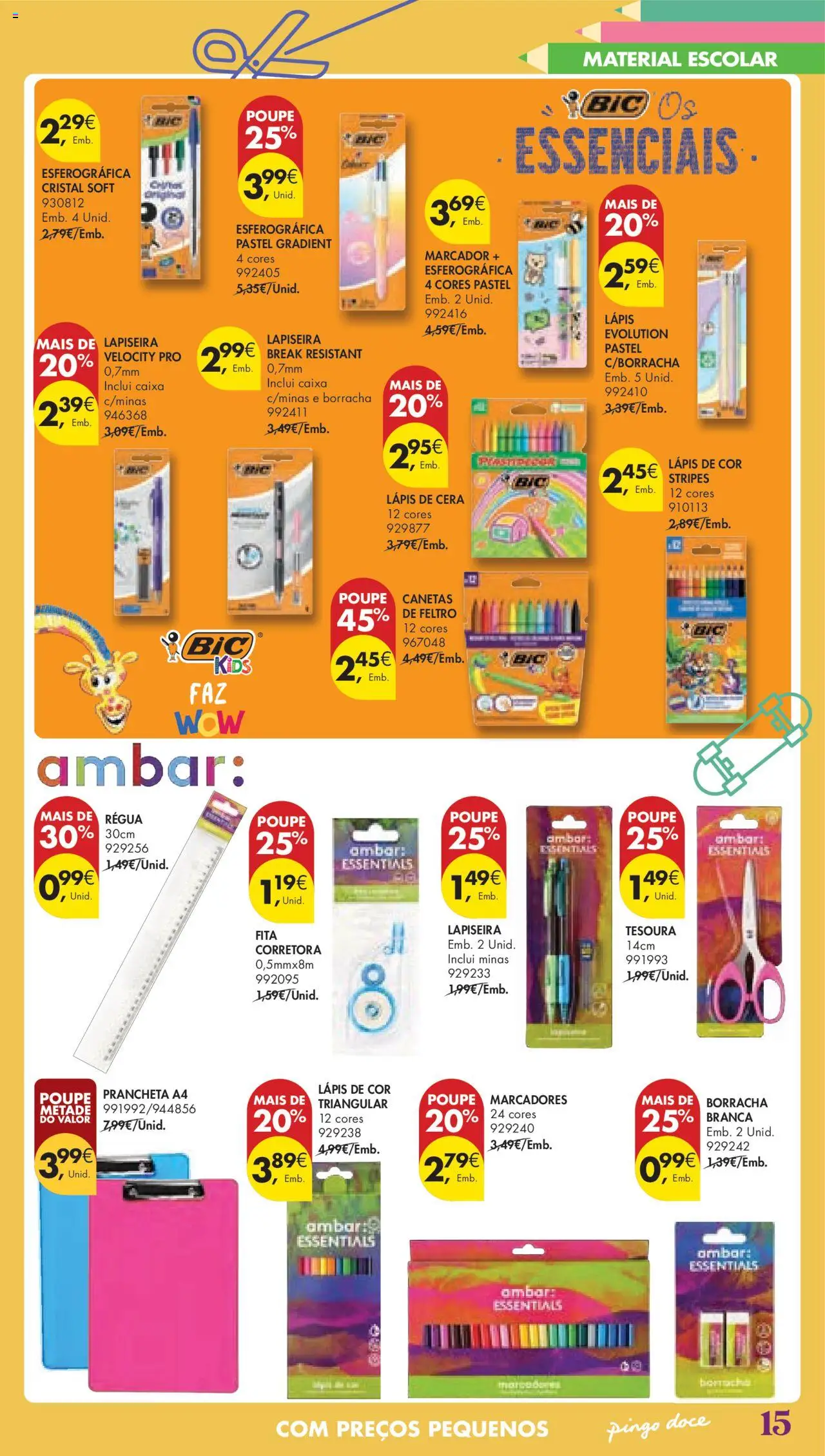 Pingo Doce Regresso às Aulas Hipers │ válido de 05.08.2025 | Página: 15 | Produtos: Cera, Caixa