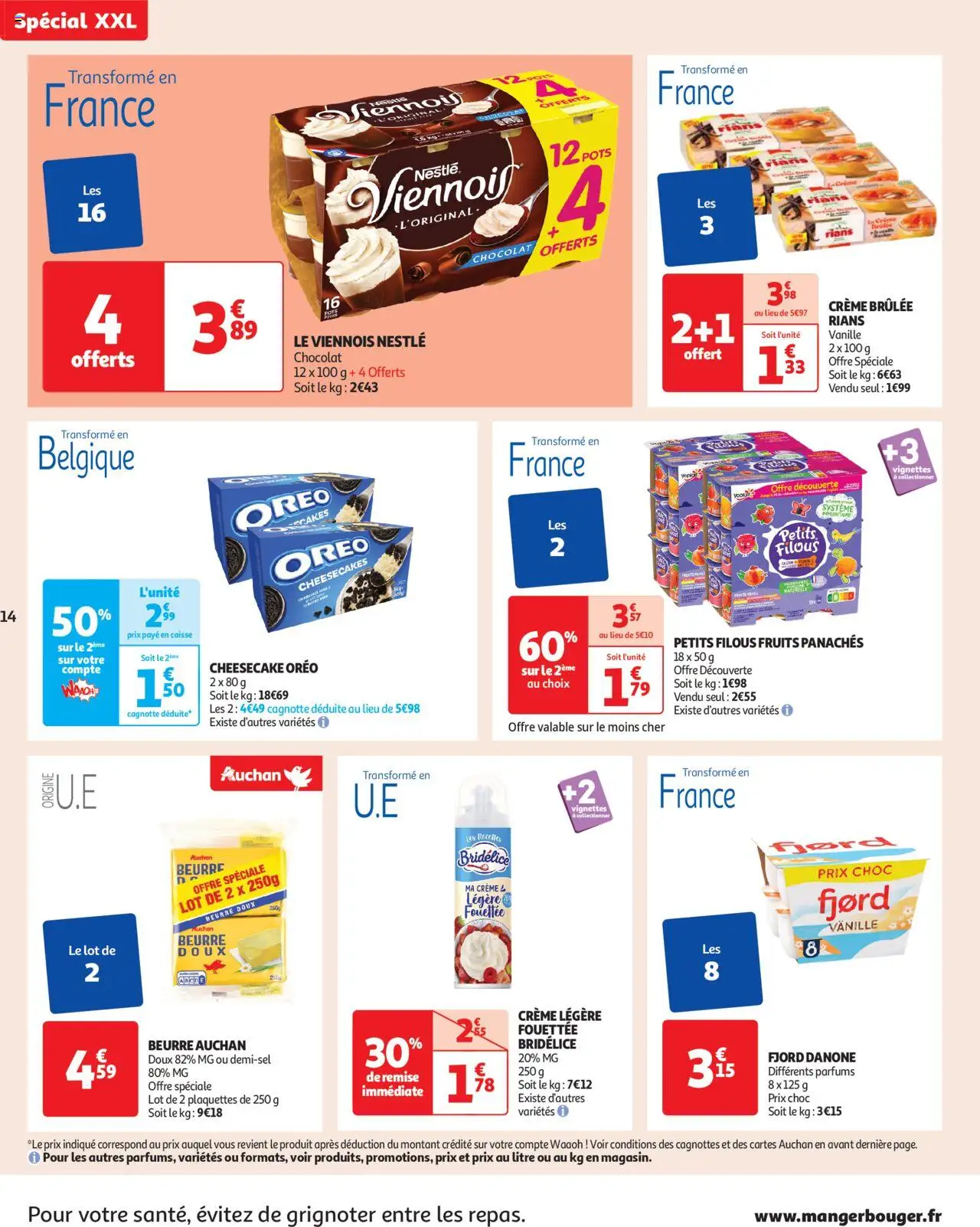  | Page: 14 | Produits: Beurre, Chocolat, Beurre doux, Crème