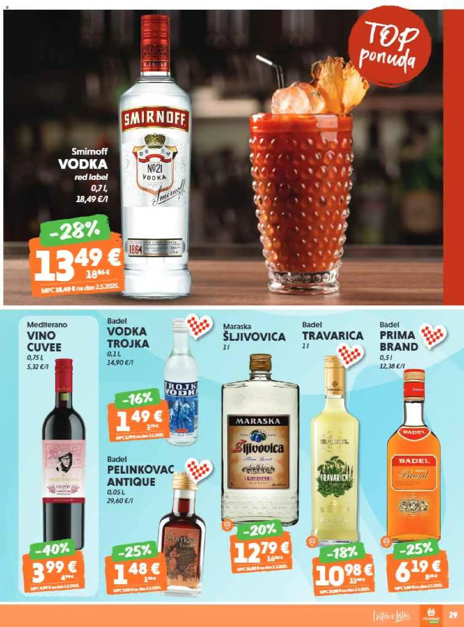 Studenac katalog | vrijedi od 07.01.2026 | Stranica: 29 | Proizvodi: Red Label, Pelinkovac, Vino, Vodka