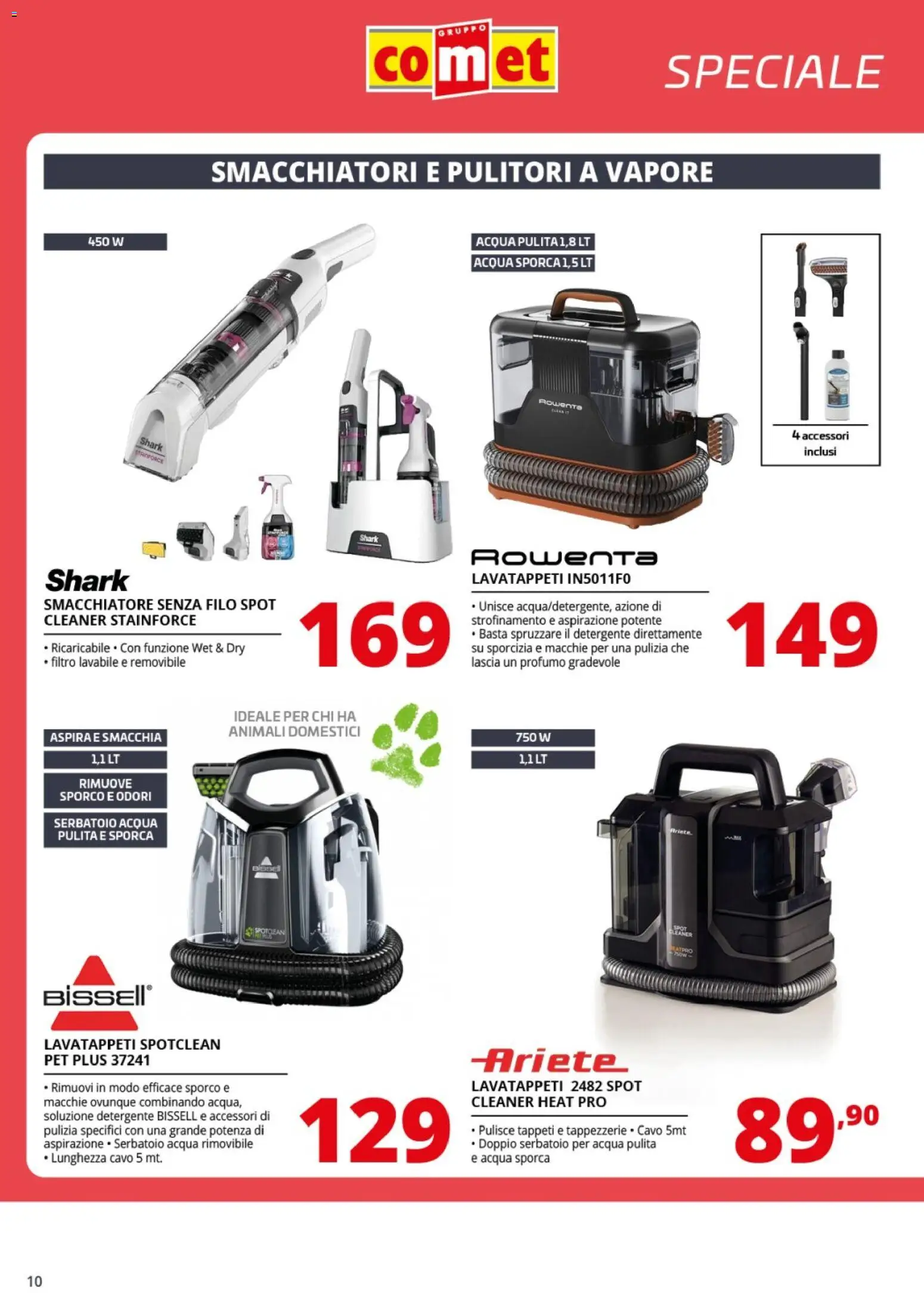 Volantino Comet del 06.03.2026 | Pagina: 10 | Prodotti: Detergente, Acqua, Cavo, Profumo