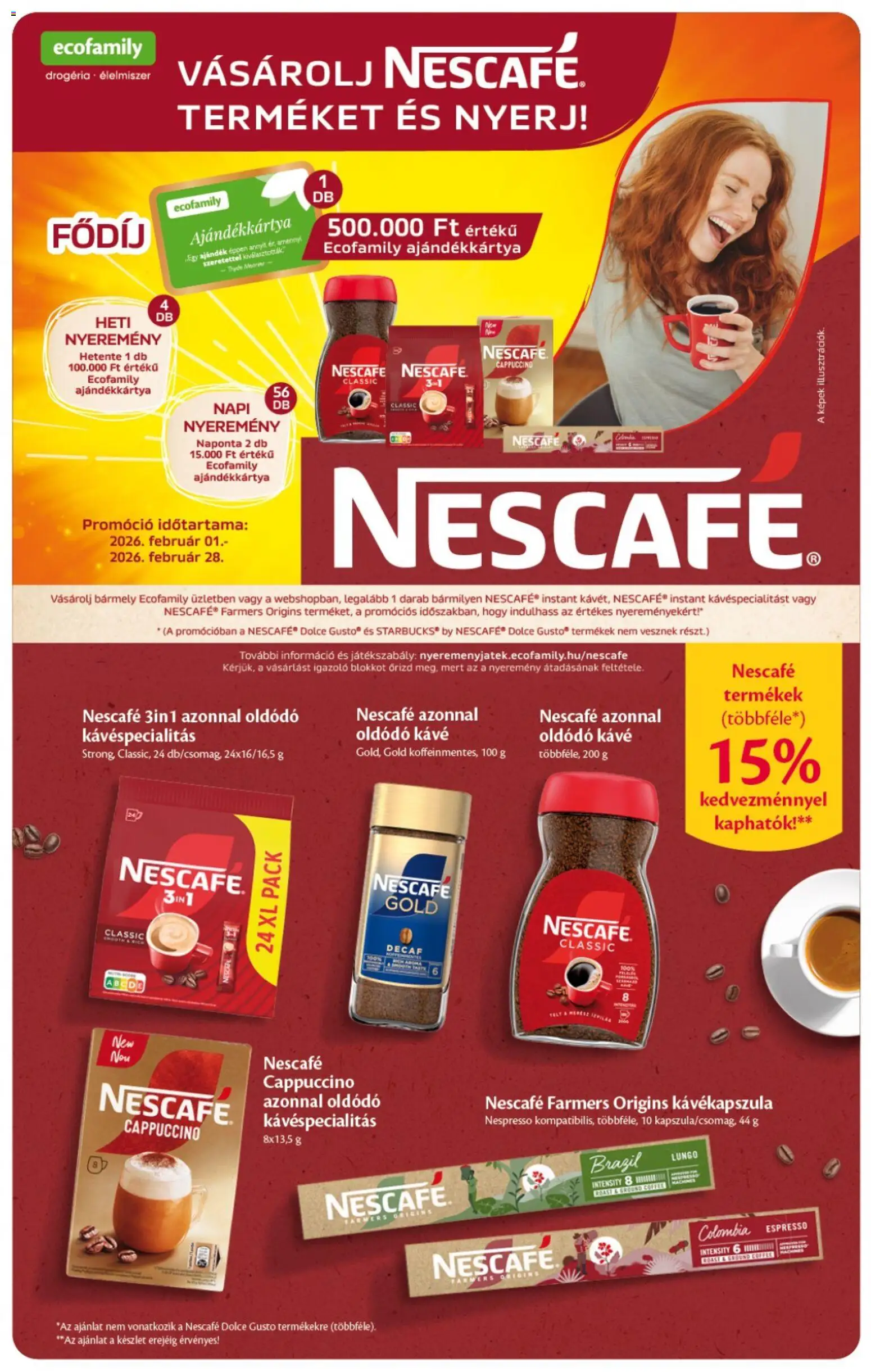 EcoFamily akciós ujság - amely érvényes a következő dátumtól: 05.02.2026 | Oldal: 5 | Termékek: Dolce Gusto, Nescafé, Kávékapszula, Cappuccino