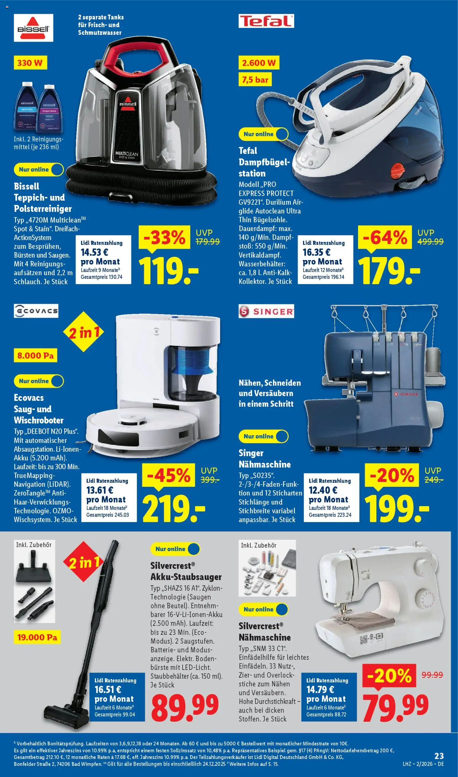 Lidl Prospekt Ochsenfurt – gültig ab 05.01.2026 | Seite: 31 | Produkte: Nähmaschine, Batterie, Bad, Bürste