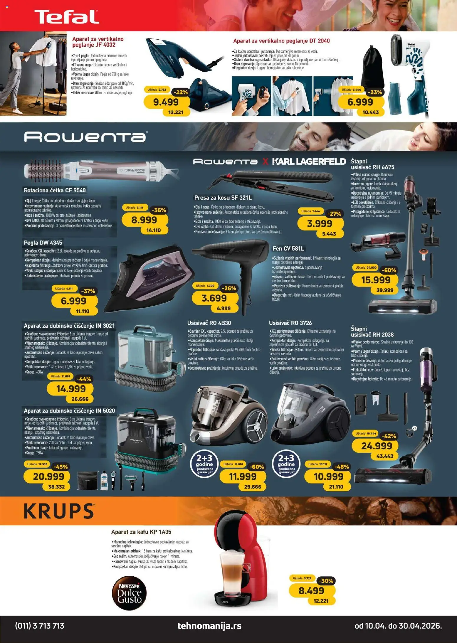 Tehnomanija katalog - važi od 10.04.2026 | Strana: 3 | Proizvode: Aparat za kafu, Usisivač, Pegla, Fen