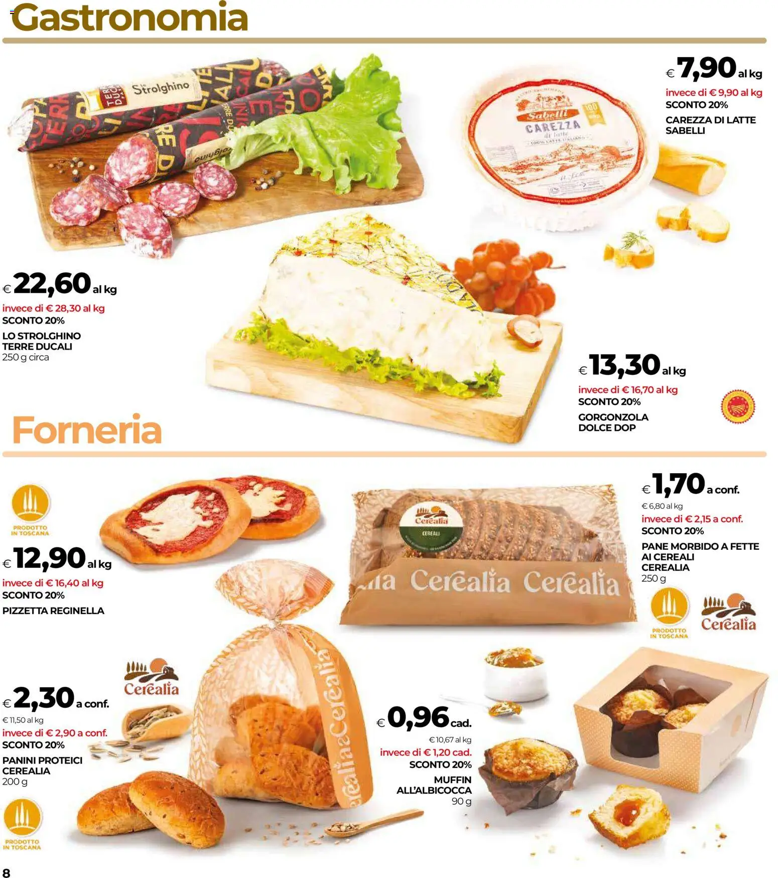 Volantino COOP del 07.01.2026 | Pagina: 8 | Prodotti: Pane, Cereali, Muffin, Gorgonzola