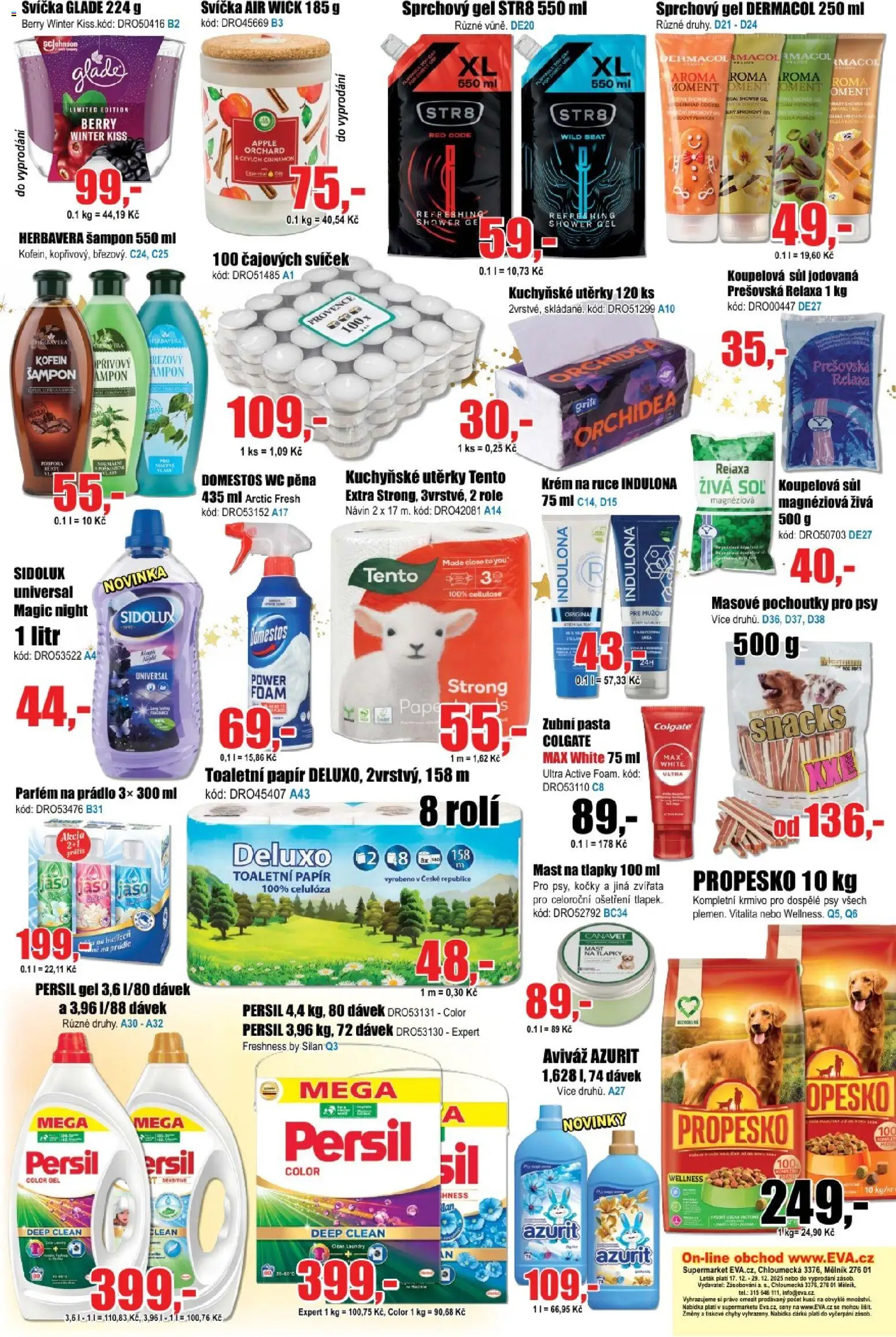 Eva supermarket leták od 17.12.2025 | Strana: 6 | Produkty: Persil gel, Toaletní papír, Wc, Parfém