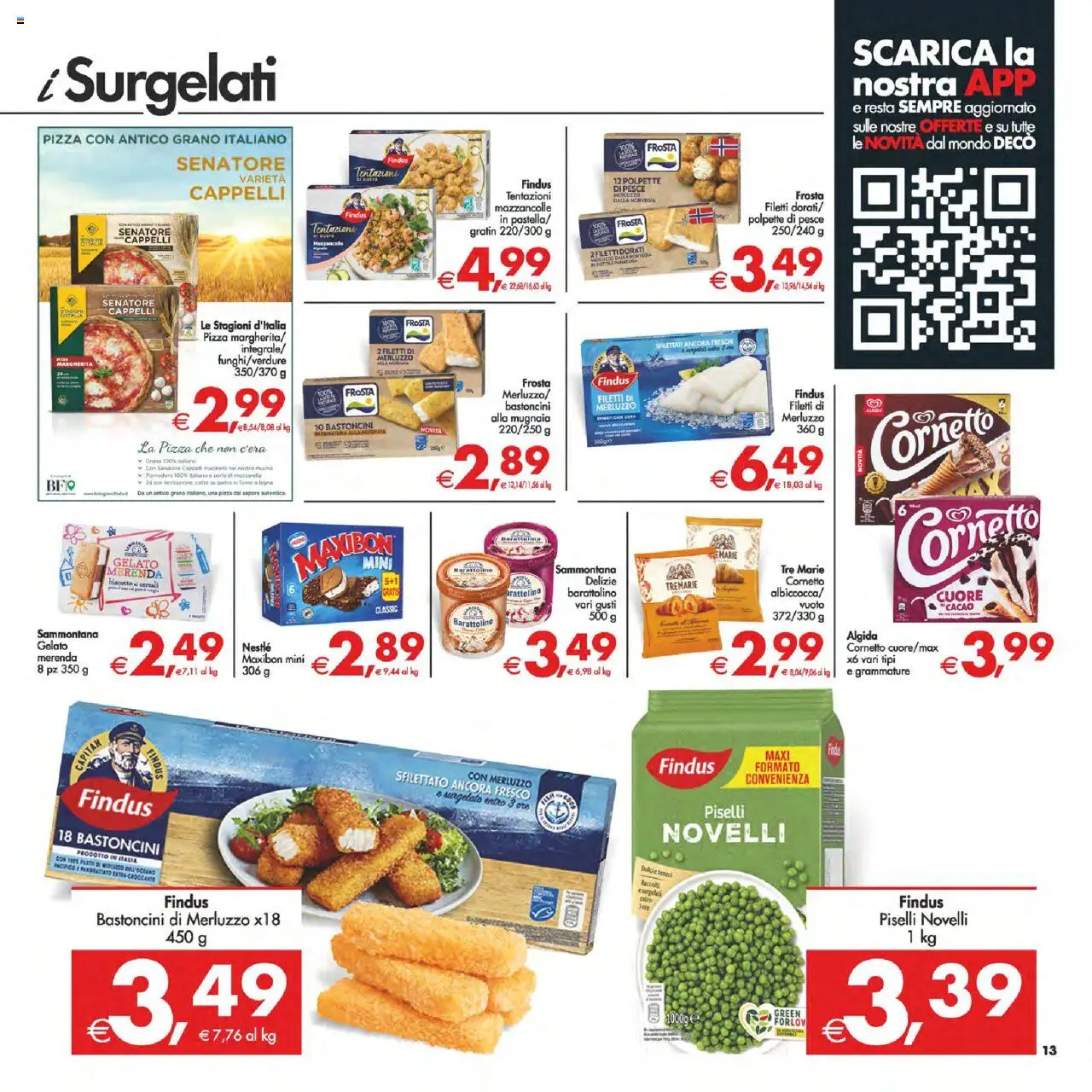 Volantino Decò del 03.10.2025 | Pagina: 14 | Prodotti: Cornetto, Gelato, Mazzancolle, Pomodoro