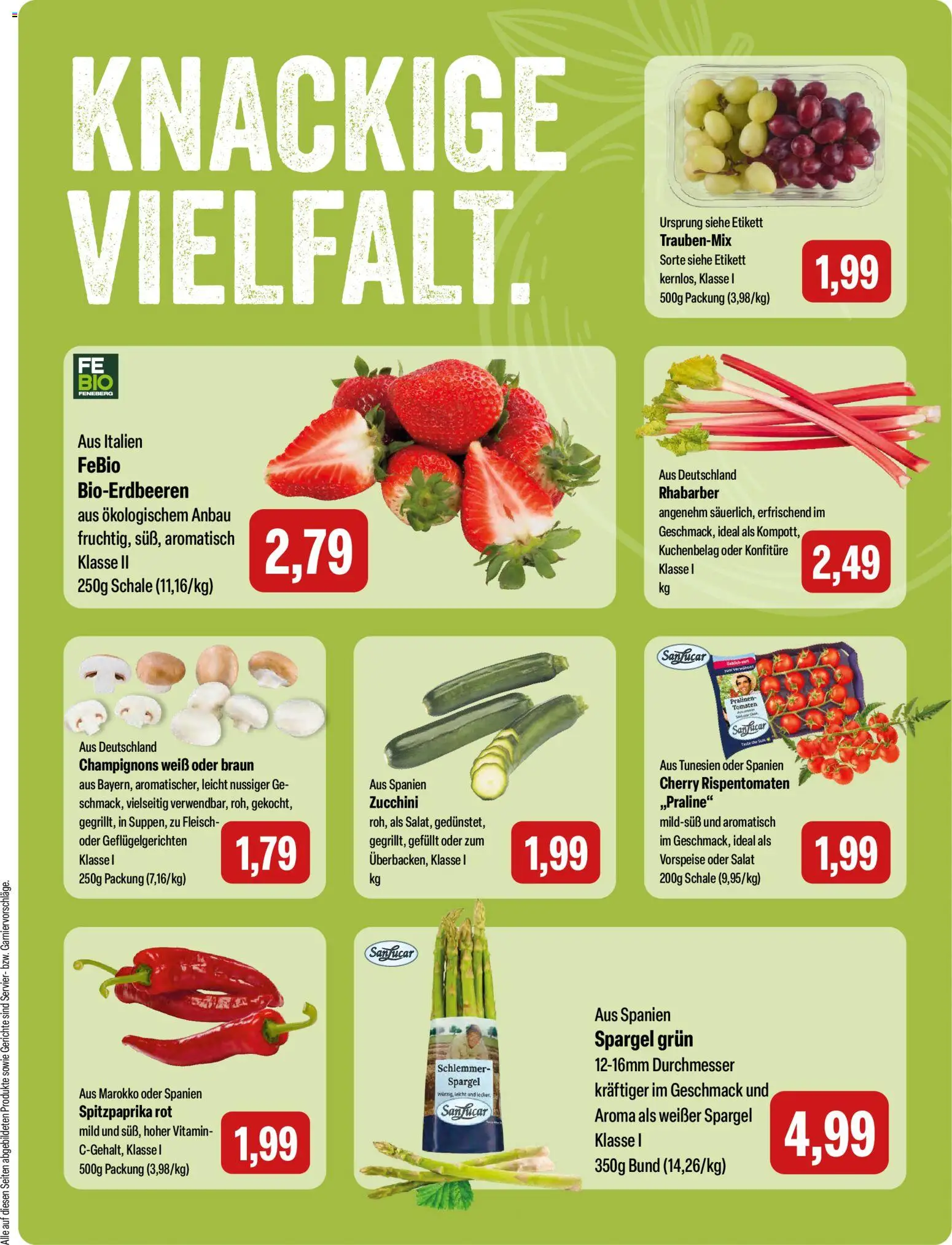 Feneberg Angebote – gültig ab 09.04.2026 | Seite: 5 | Produkte: Rhabarber, Zucchini, Fleisch, Salat