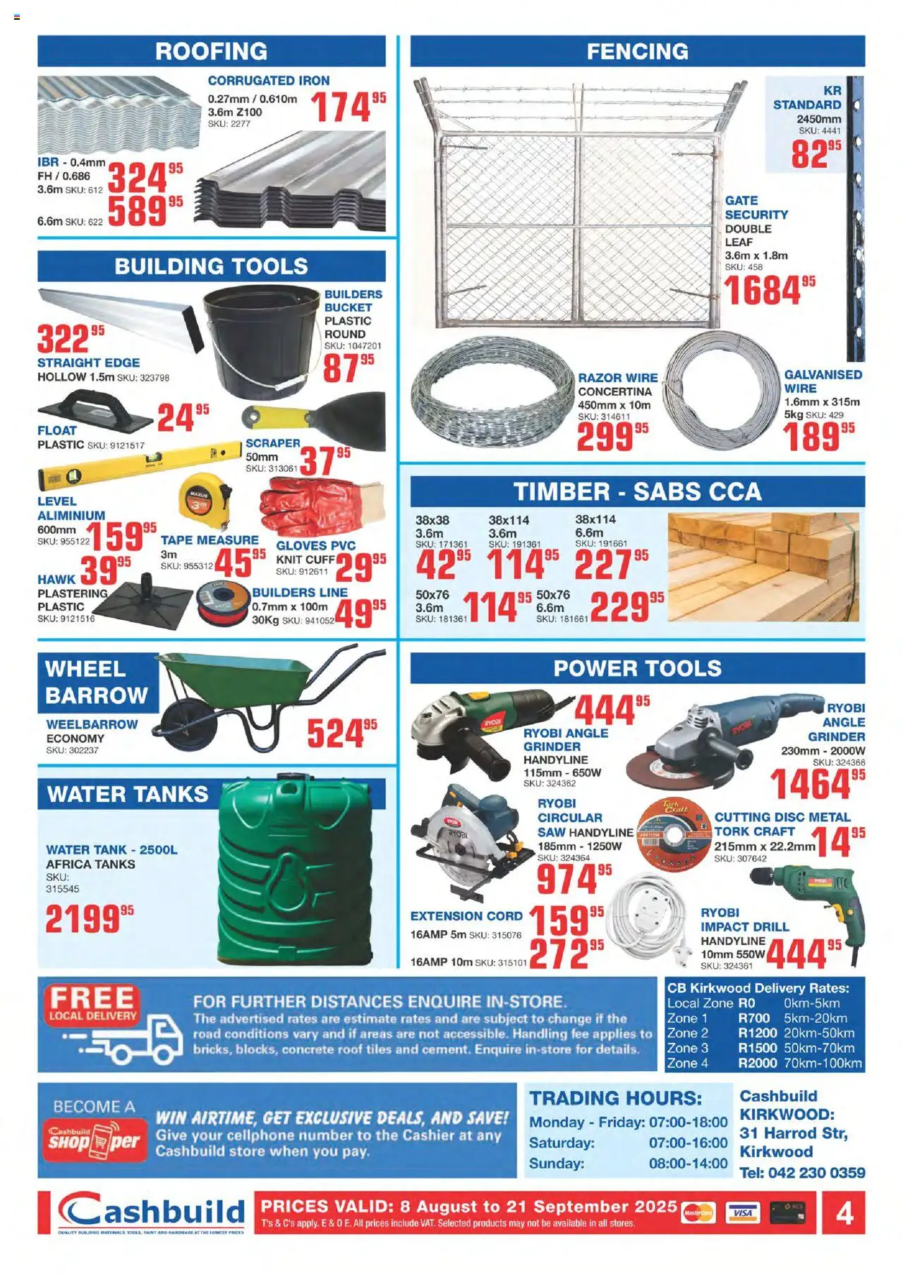 Cashbuild Eastern Cape - Springtime Bonanza │ valid from 08.08.2025 | Page: 4 | Products: Iron, Drill, Tape measure, Tape