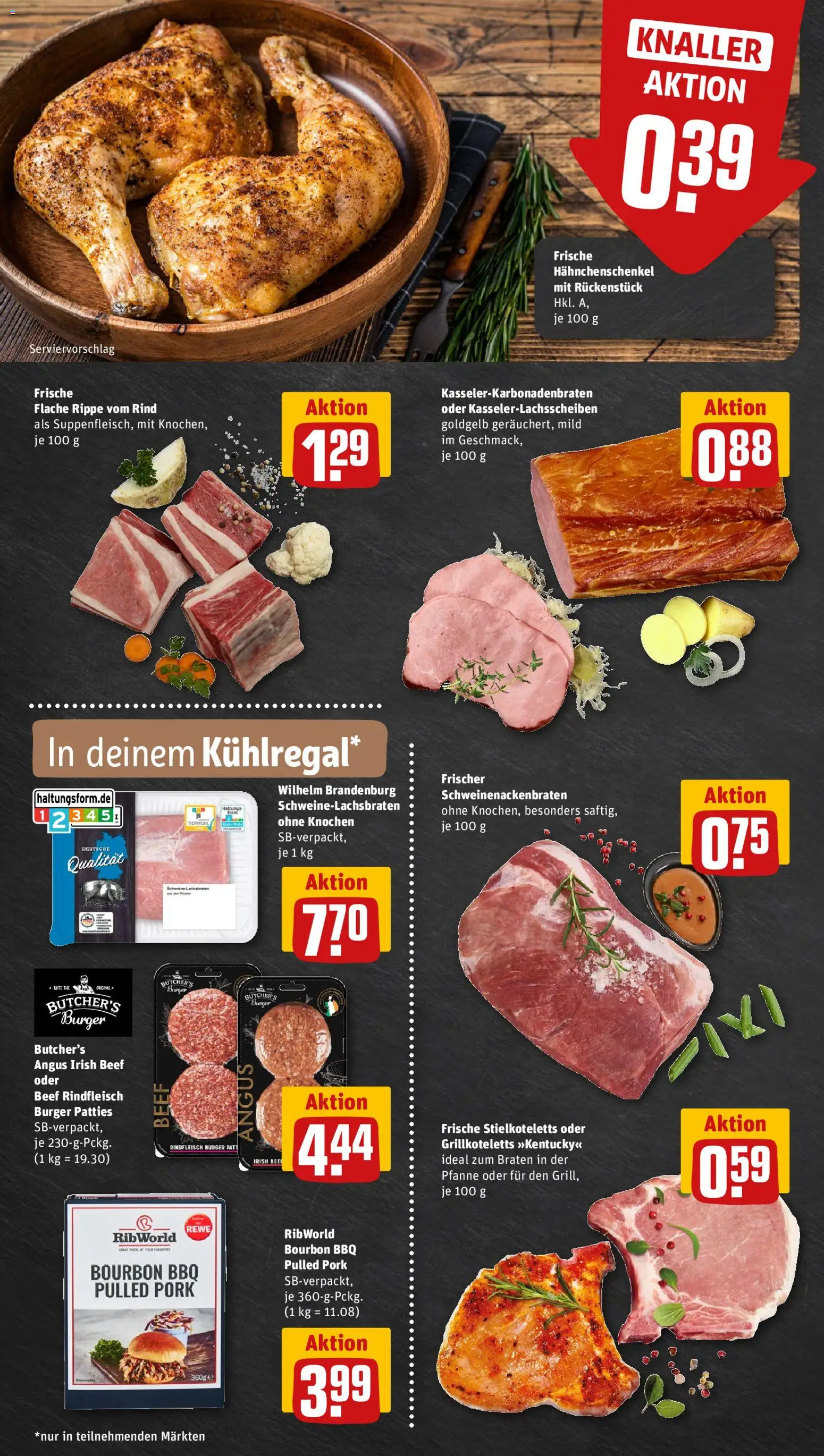 Rewe ihr Kaufpark Prospekt 	 – gültig ab 19.01.2026 | Seite: 6 | Produkte: Hahnchenschenkel, Burger, Rindfleisch, Bourbon