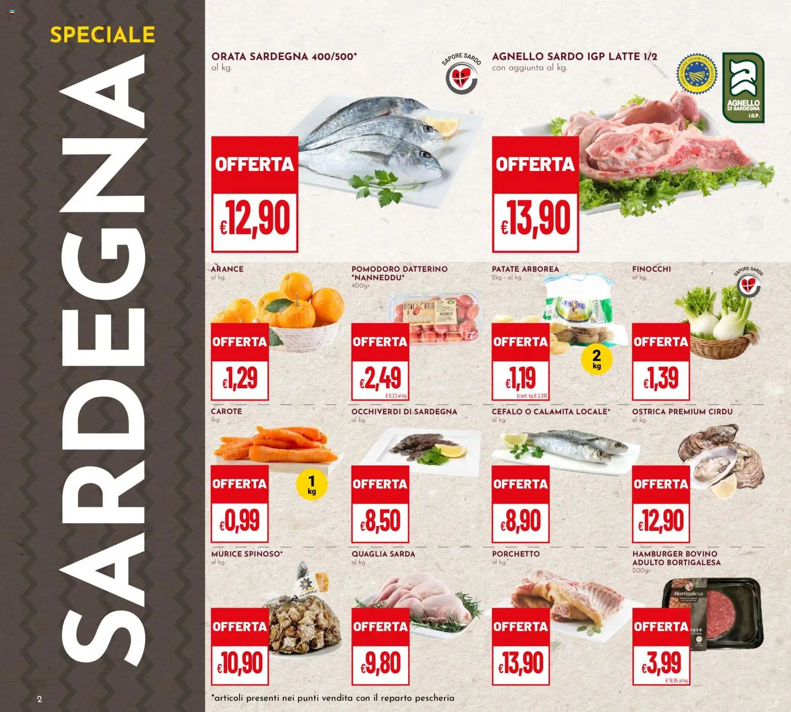 Volantino Pan del 02.02.2026 | Pagina: 2 | Prodotti: Patate, Orata, Latte, Agnello