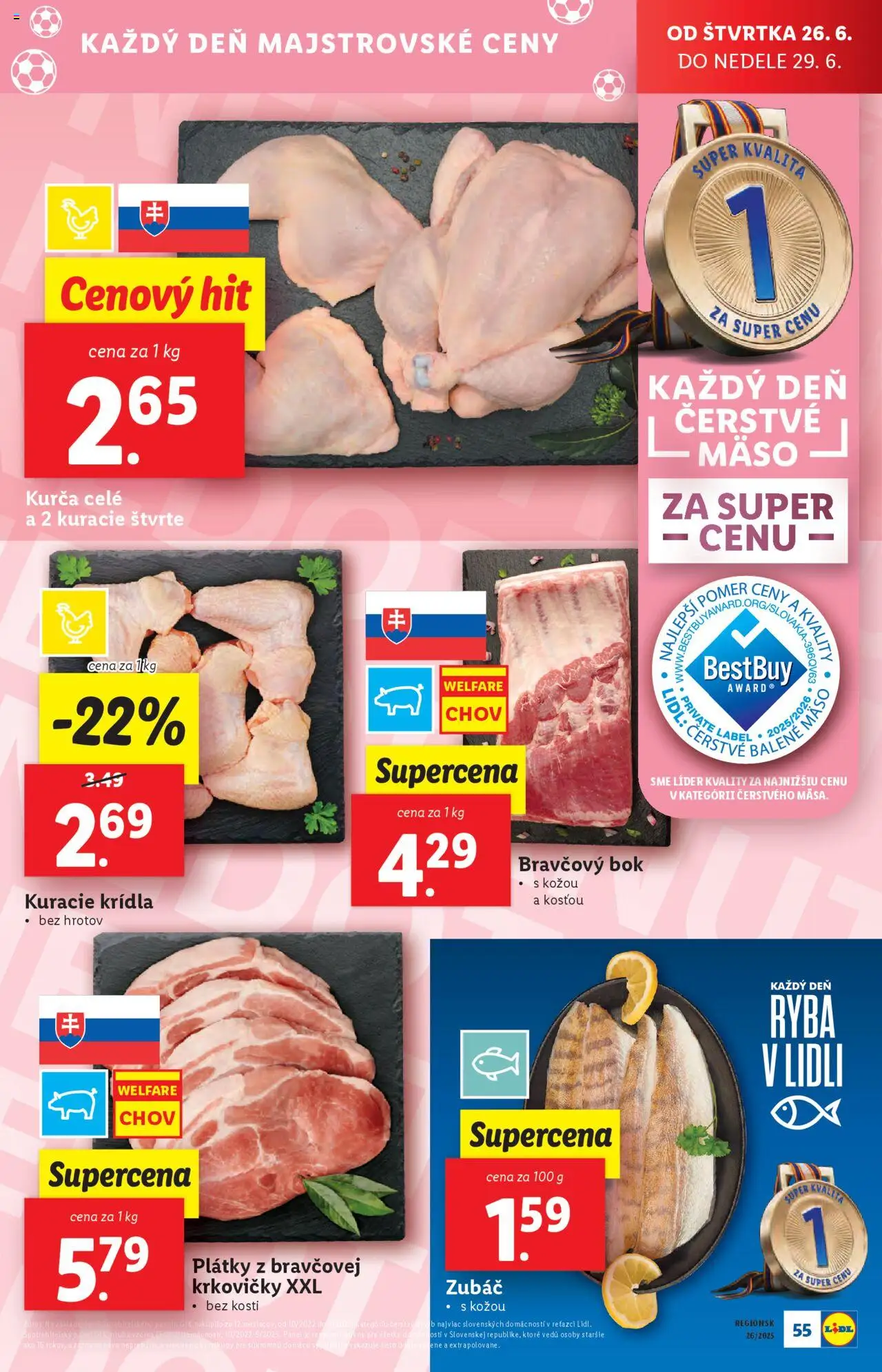 Lidl leták │ platný od 23.06.2025 | Strana: 71 | Produkty: Ryba, Kuracie krídla, Kurča