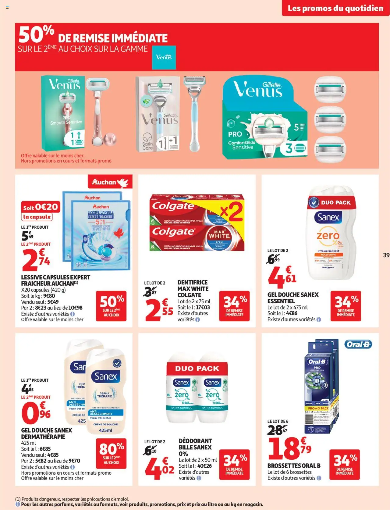 {H1} | Page: 39 | Produits: Gel douche, Déodorant, Dentifrice, Lessive