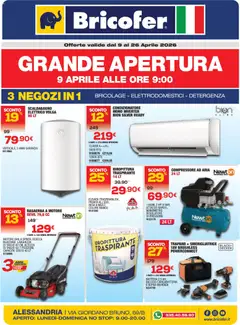 Anteprima del volantino Bricofer volantino Apertura Alessandria valido a partire dal 09.04.2026