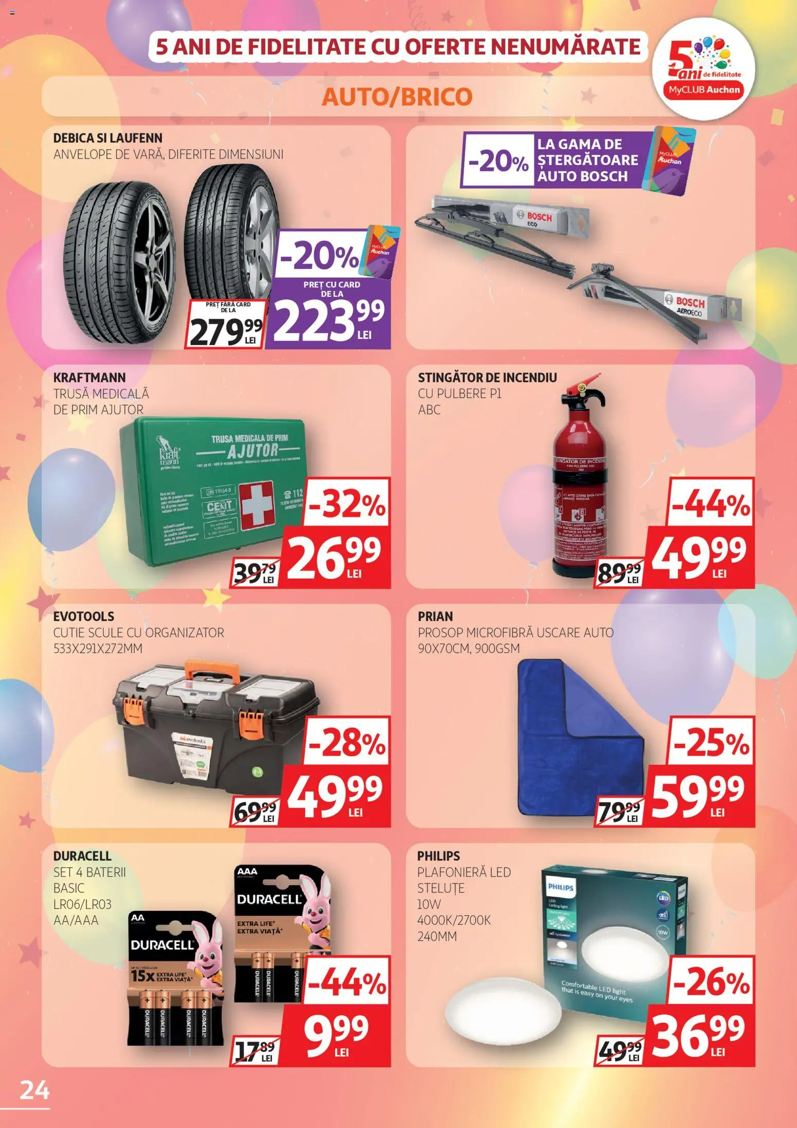 Noul catalog Auchan – valabil de la 04.03.2026 | Pagină: 24 | Produse: Enginar, Plafonieră, Cutie, Baterii