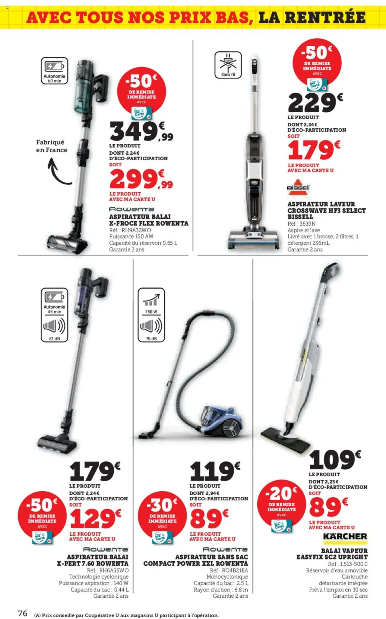  | Page: 76 | Produits: Aspirateur, Réservoir d'eau, Aspirateur balai, Cartouche