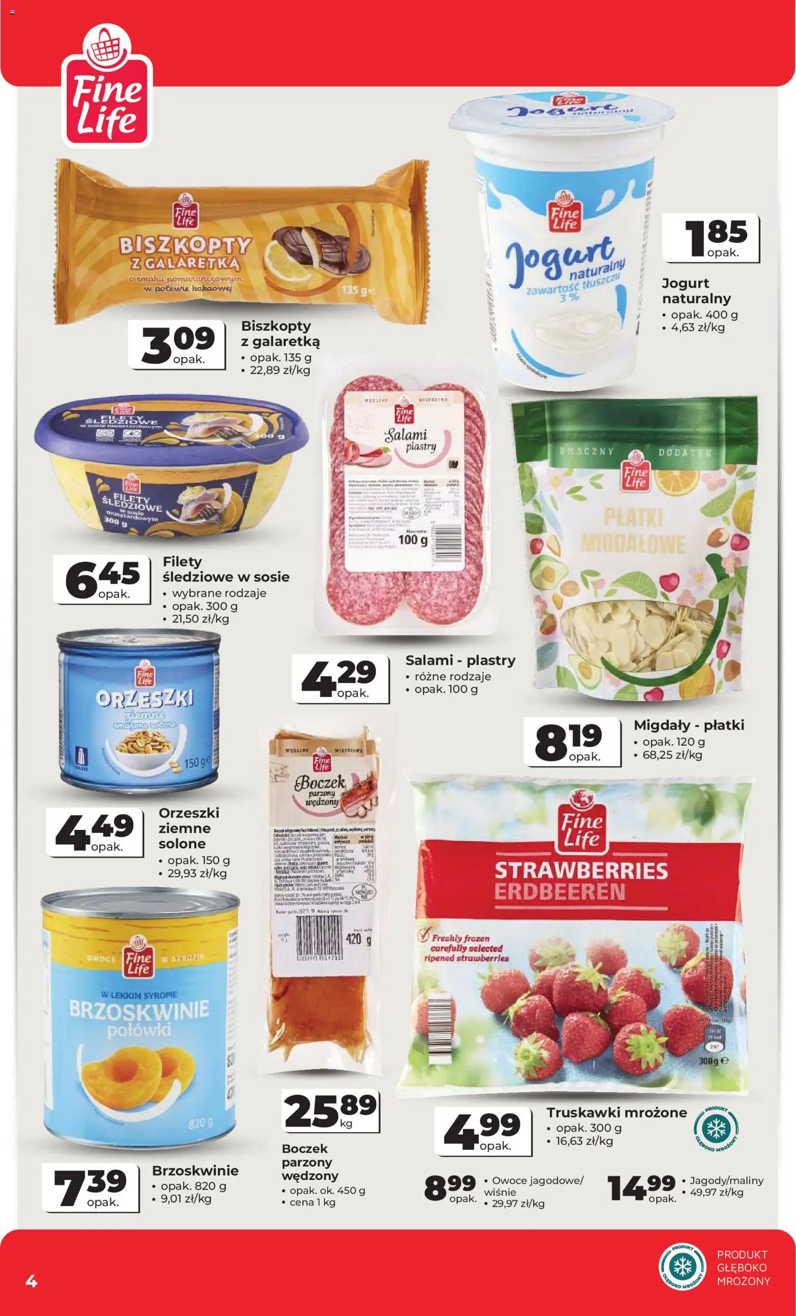 Odido gazetka od 08.04.2026 | Strona: 4 | Produkty: Migdały płatki, Salami, Truskawki, Płatki