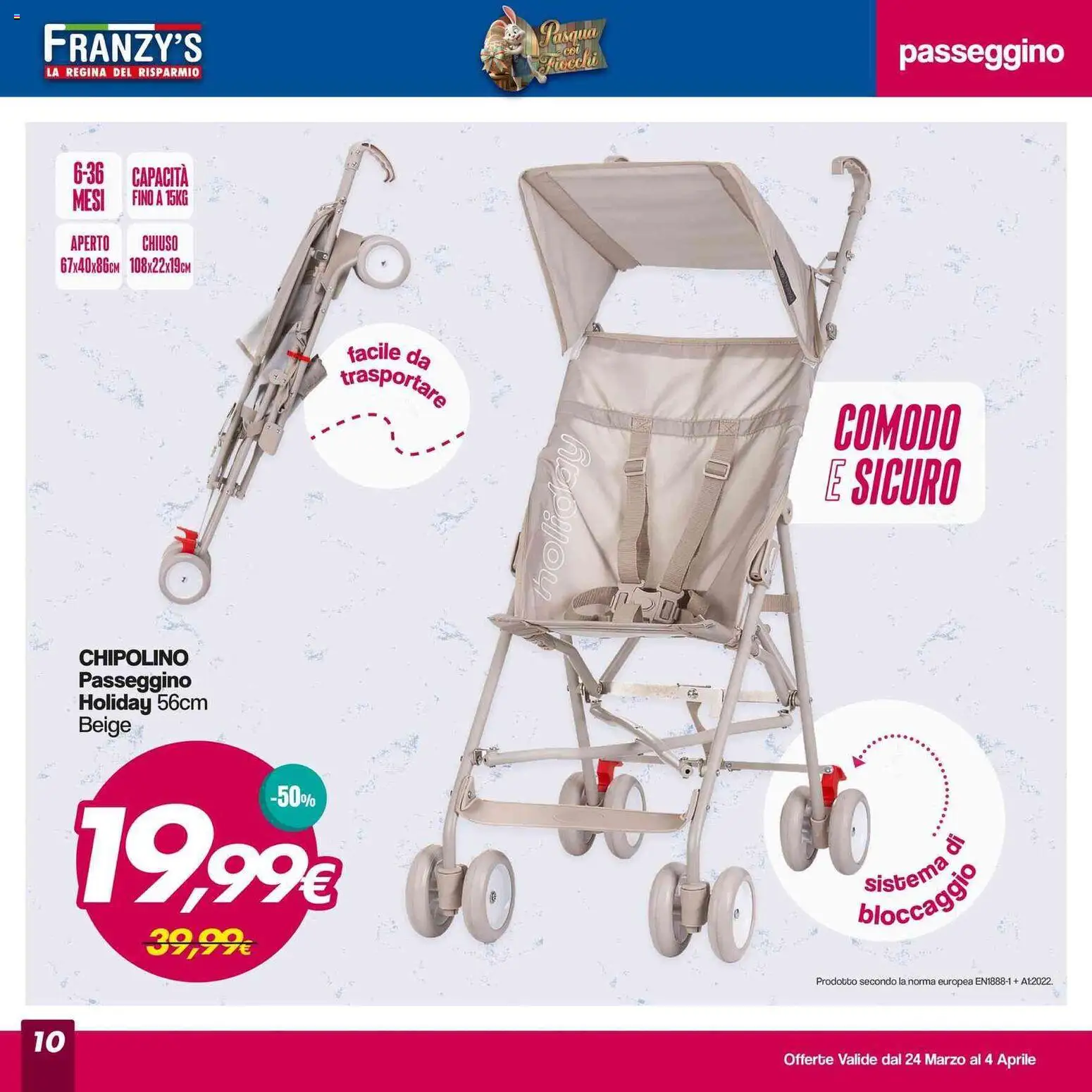 Volantino Franzy's del 24.03.2026 | Pagina: 10 | Prodotti: Fiocchi, Passeggino