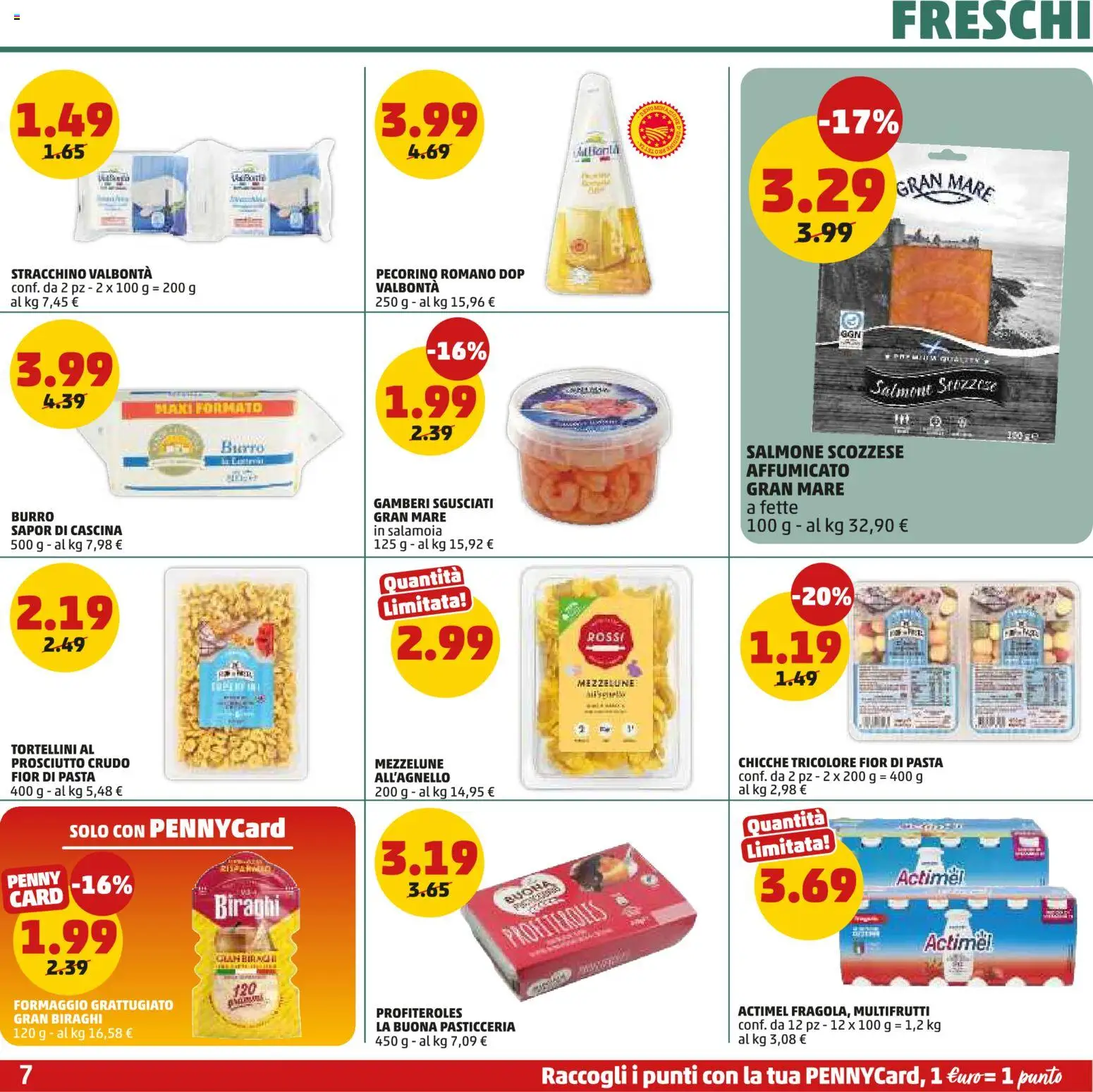 Volantino PENNY del 12.03.2026 | Pagina: 7 | Prodotti: Gamberi, Pasta, Stracchino, Pecorino Romano