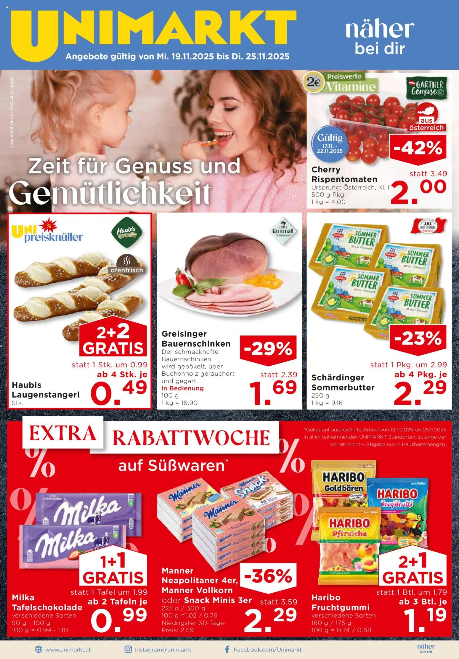 Unimarkt Flugblatt gültig ab 19.11.2025 | Seite: 3 | Produkte: Butter