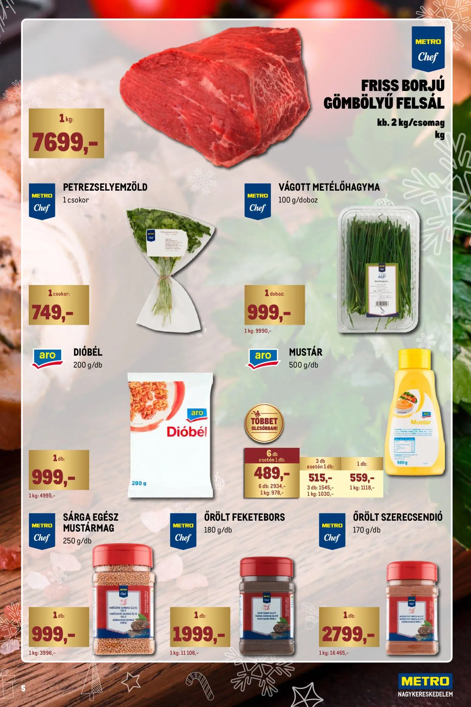 Metro akciós ujság - amely érvényes a következő dátumtól: 01.12.2025 | Oldal: 5 | Termékek: Doboz, Petrezselyemzöld, Mustár