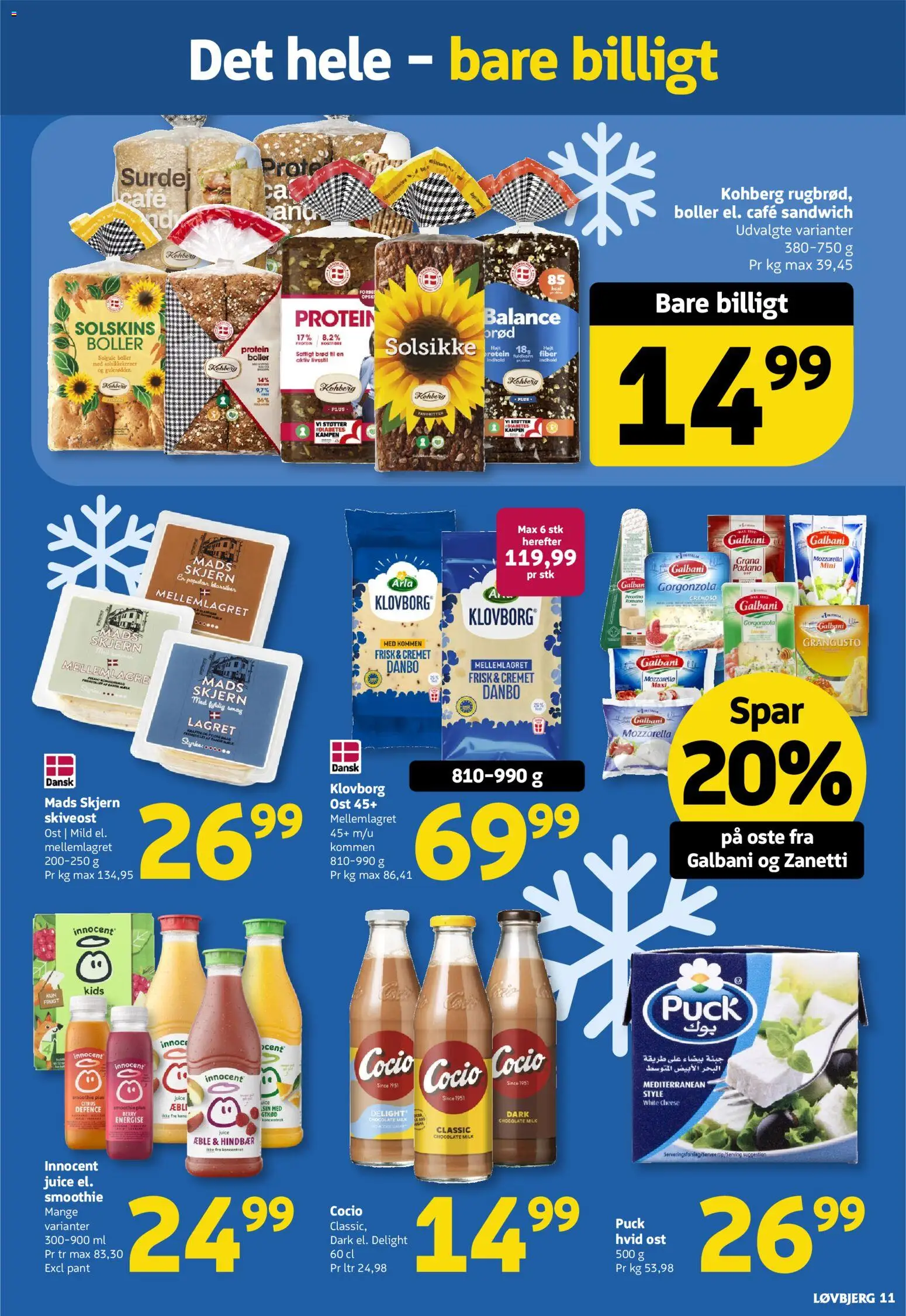 Løvbjerg tilbudsavis – gyldig fra 23.01.2026 | Side: 11 | Produkter: Mælk, Ost, Brød, Solsikkekerner