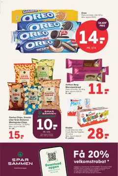 Spar - Tilbudsavis gyldig fra 20.02.2026 | Side: 17 | Produkter: Chips, Salt, Rejer, Oreo
